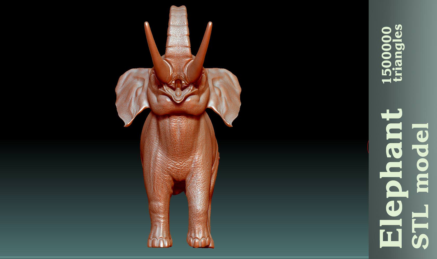 Elephant stl 3D print model_5