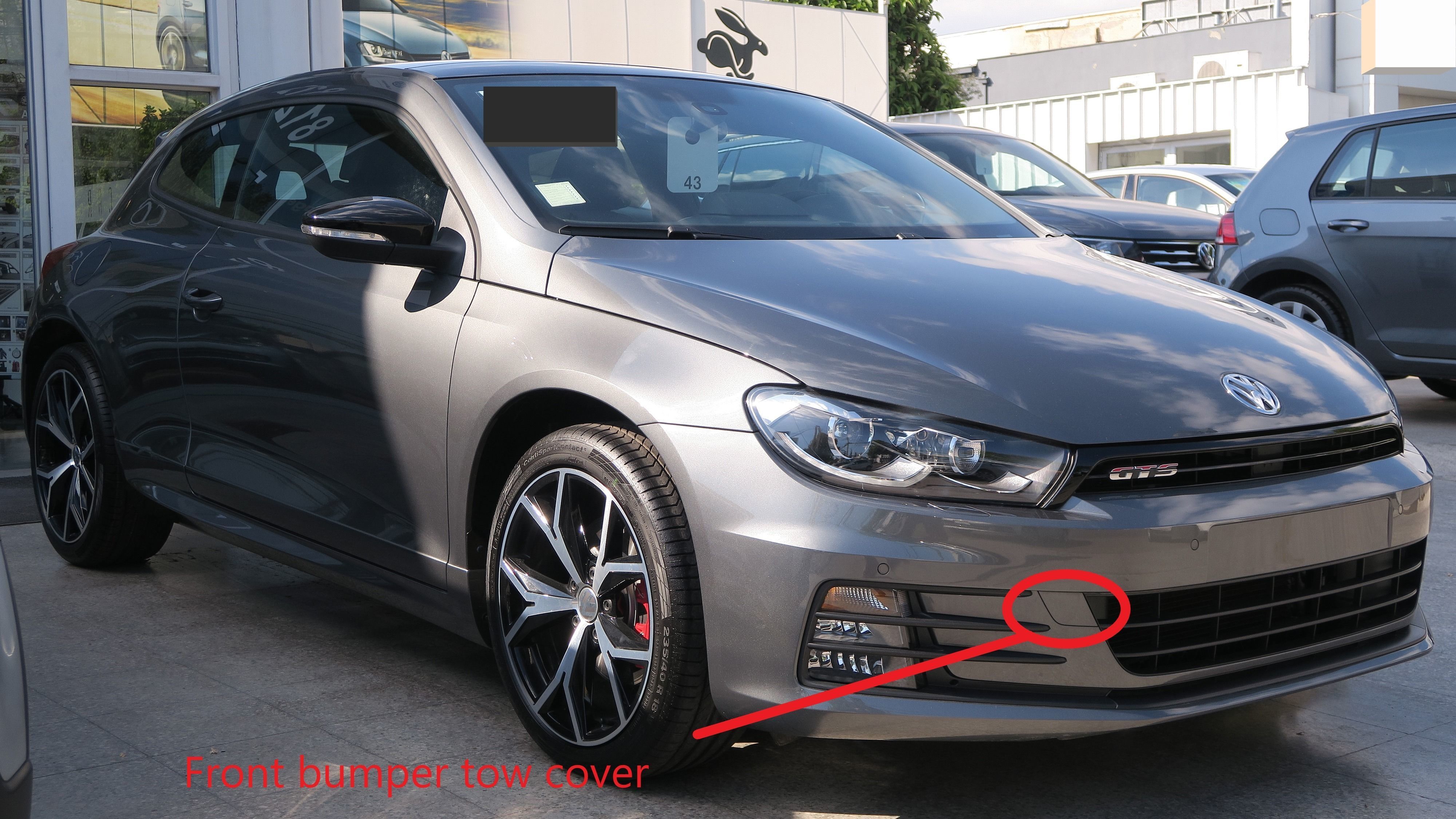 Vw Scirocco Gts Front Bumper tow Cover 3D print model_2