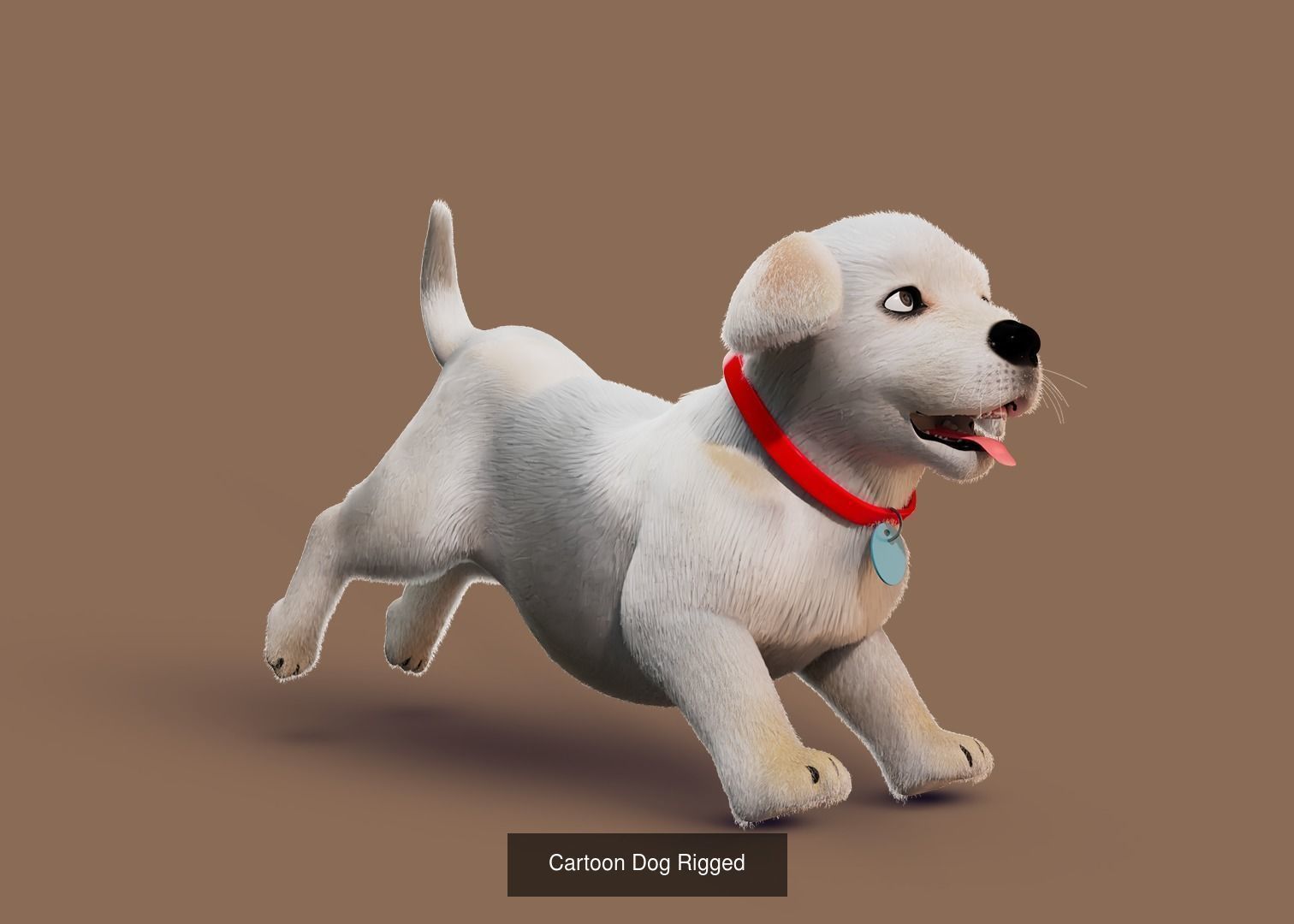 Cartoon Girl Rigged  With Puppy 3D Model Collection_5