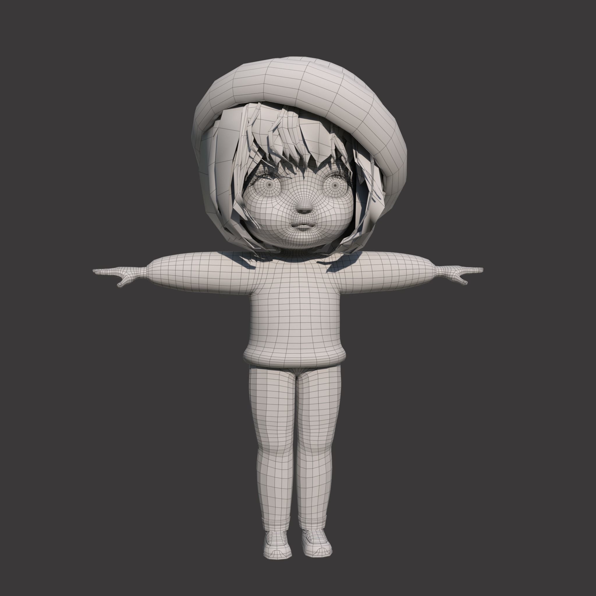 Cartoon Girl Rigged  With Puppy 3D Model Collection_33