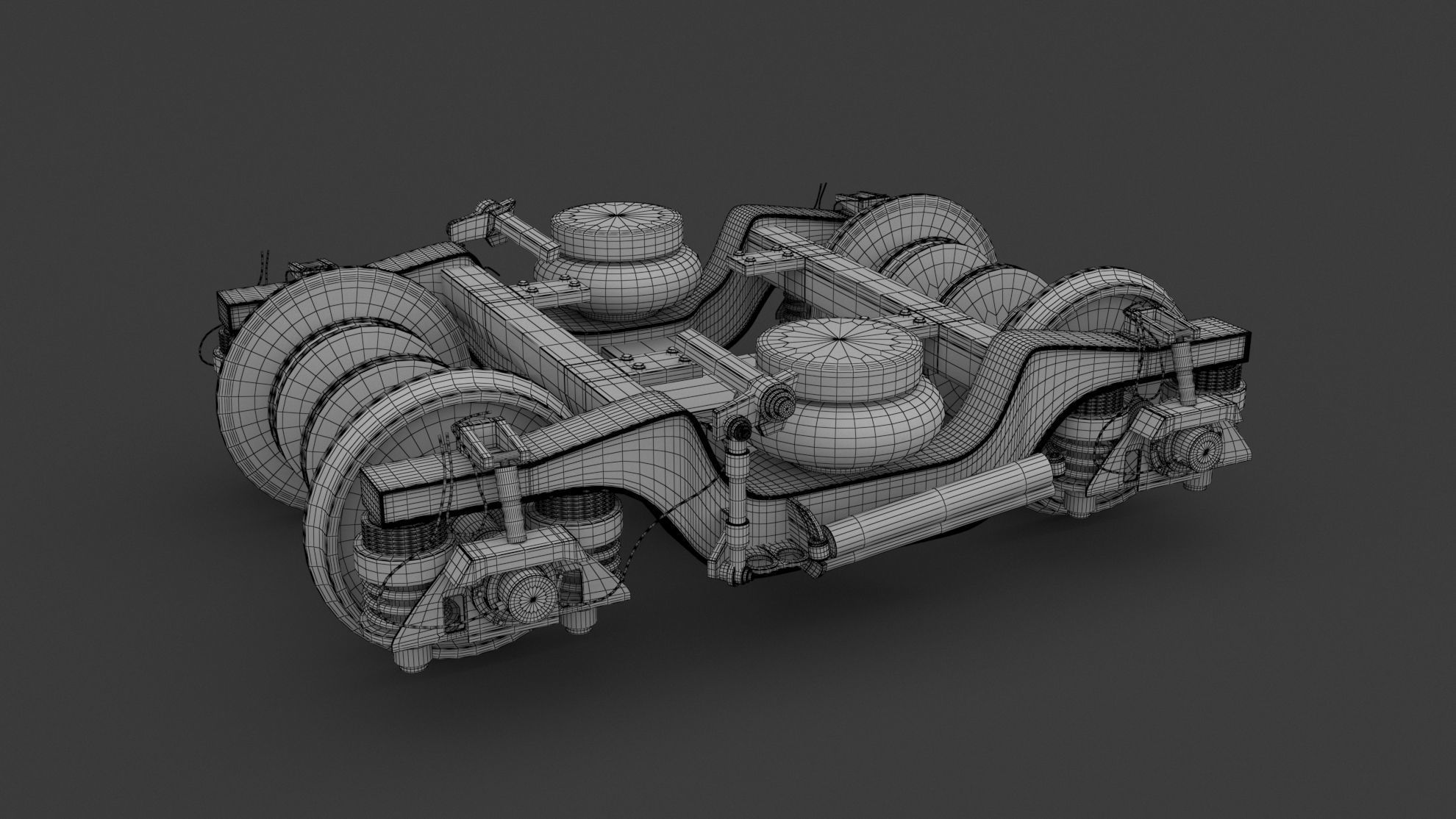 Train Wheel Bogie 2 3D model_6