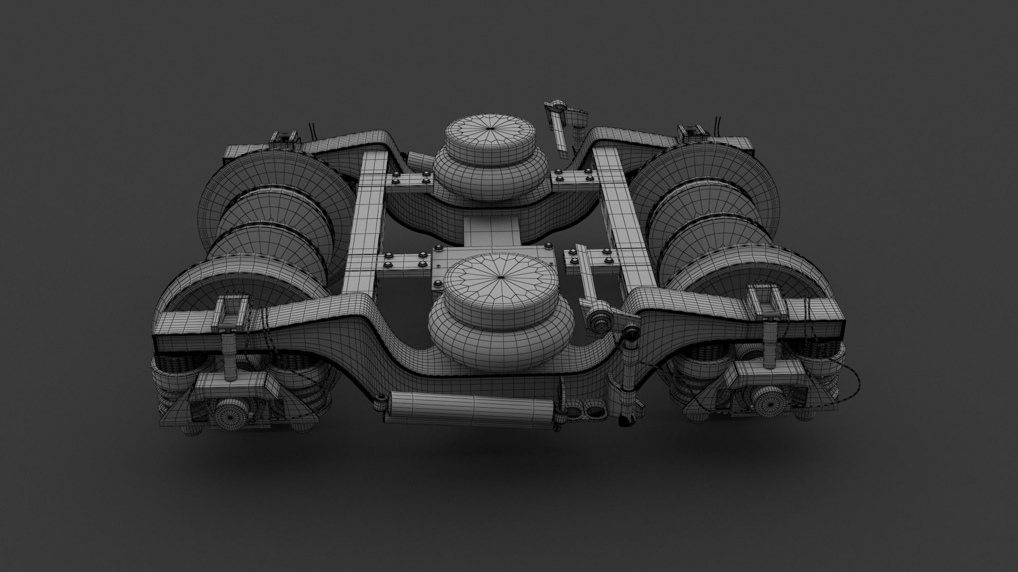 Train Wheel Bogie 2 3D model_8