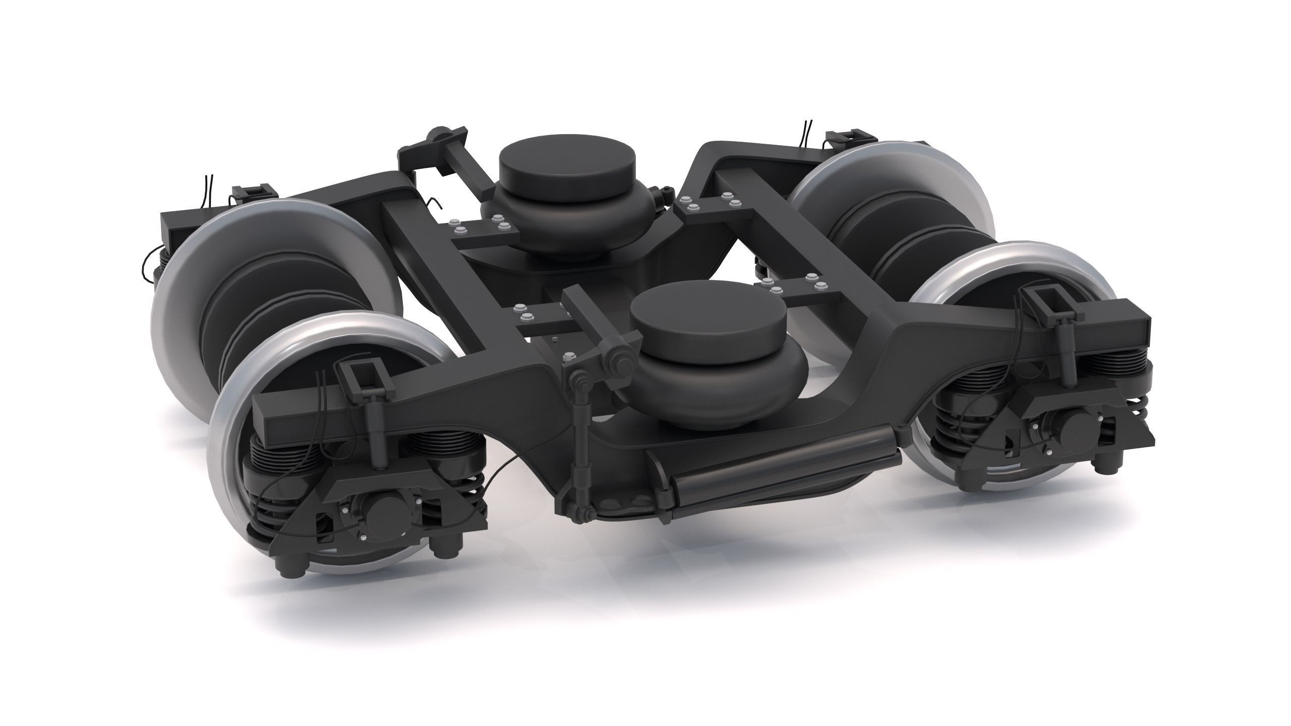 Train Wheel Bogie 2 3D model_1