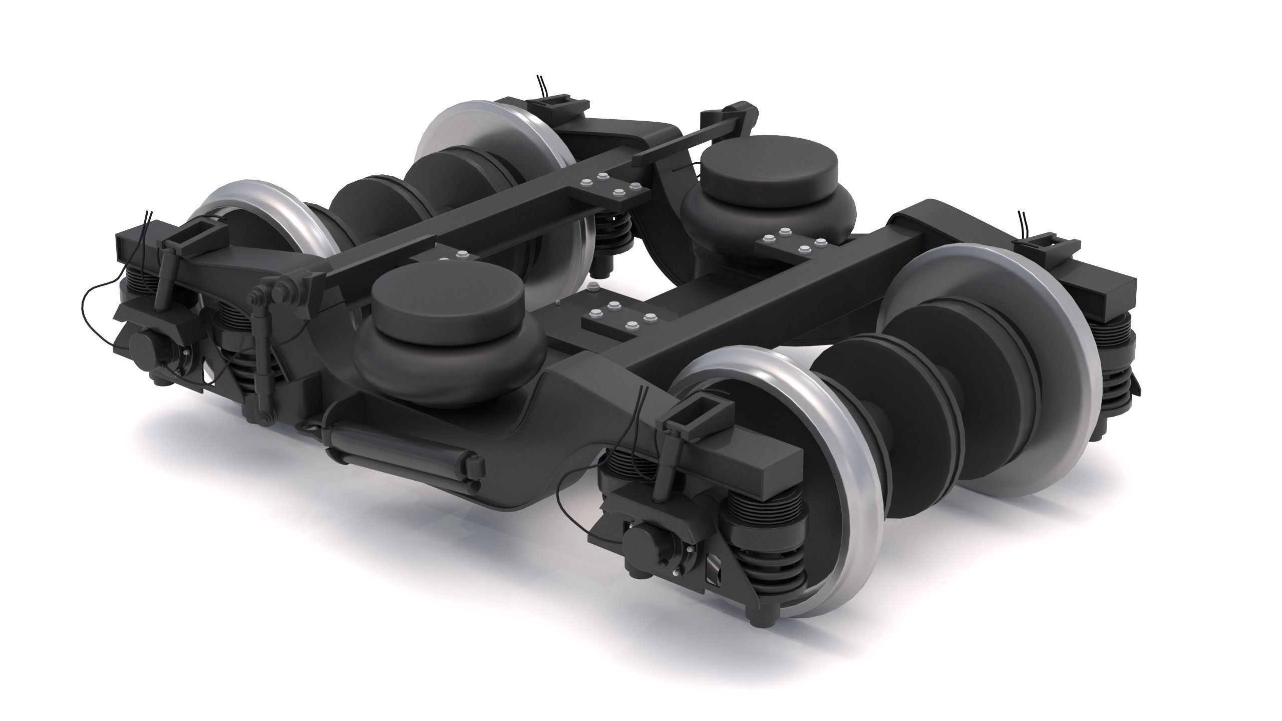 Train Wheel Bogie 2 3D model_2