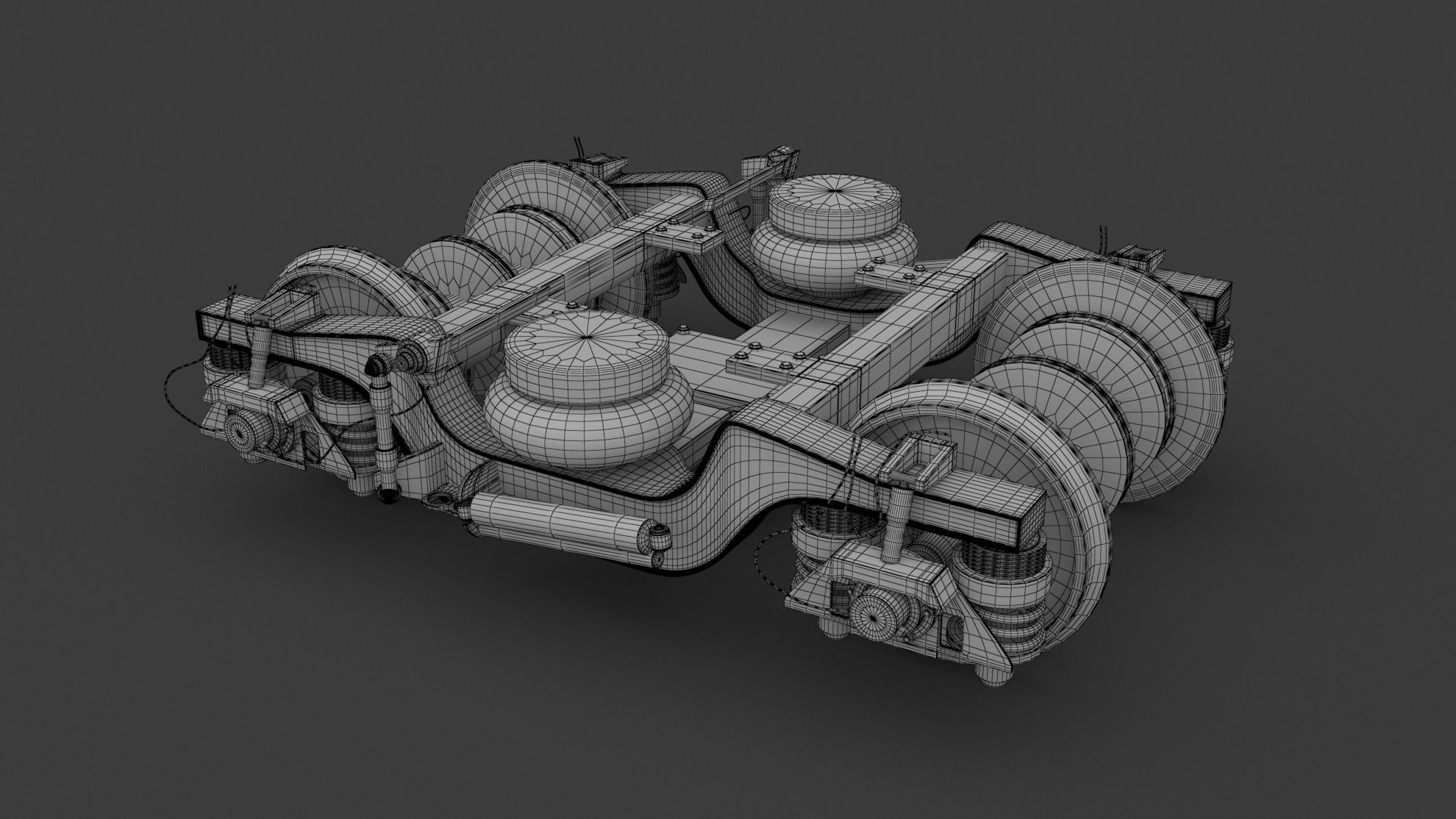 Train Wheel Bogie 2 3D model_7