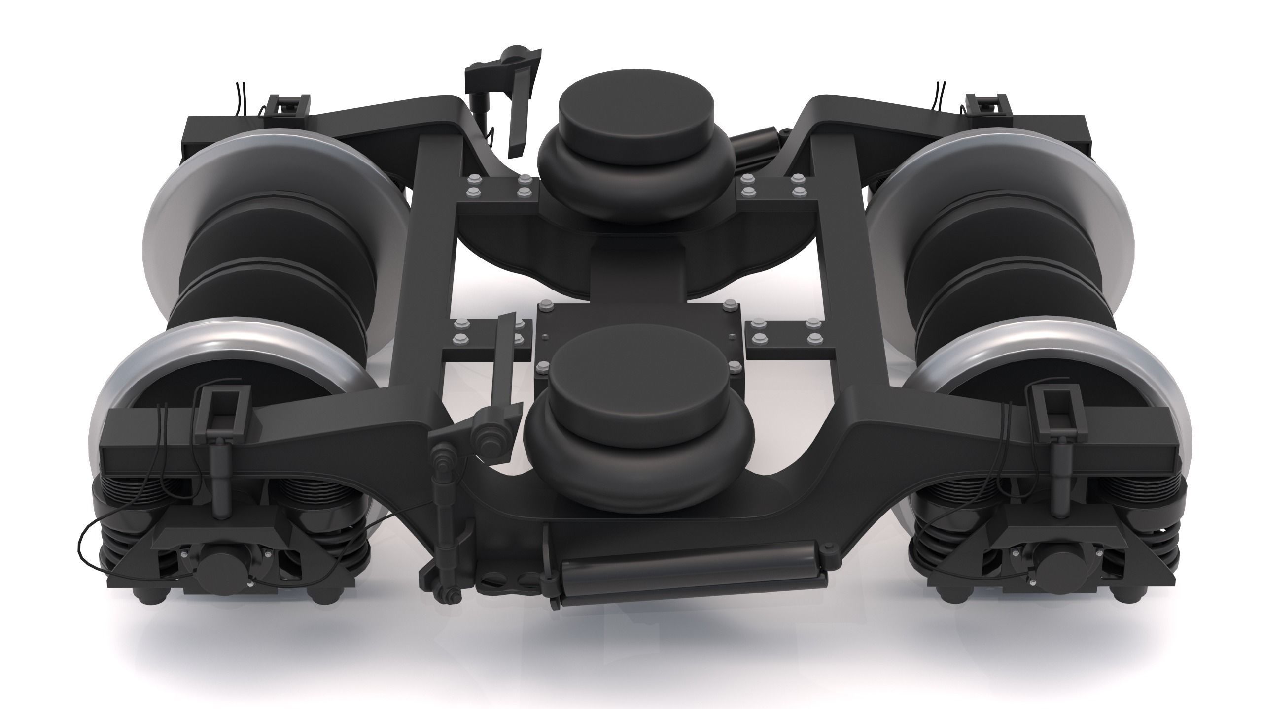 Train Wheel Bogie 2 3D model_4