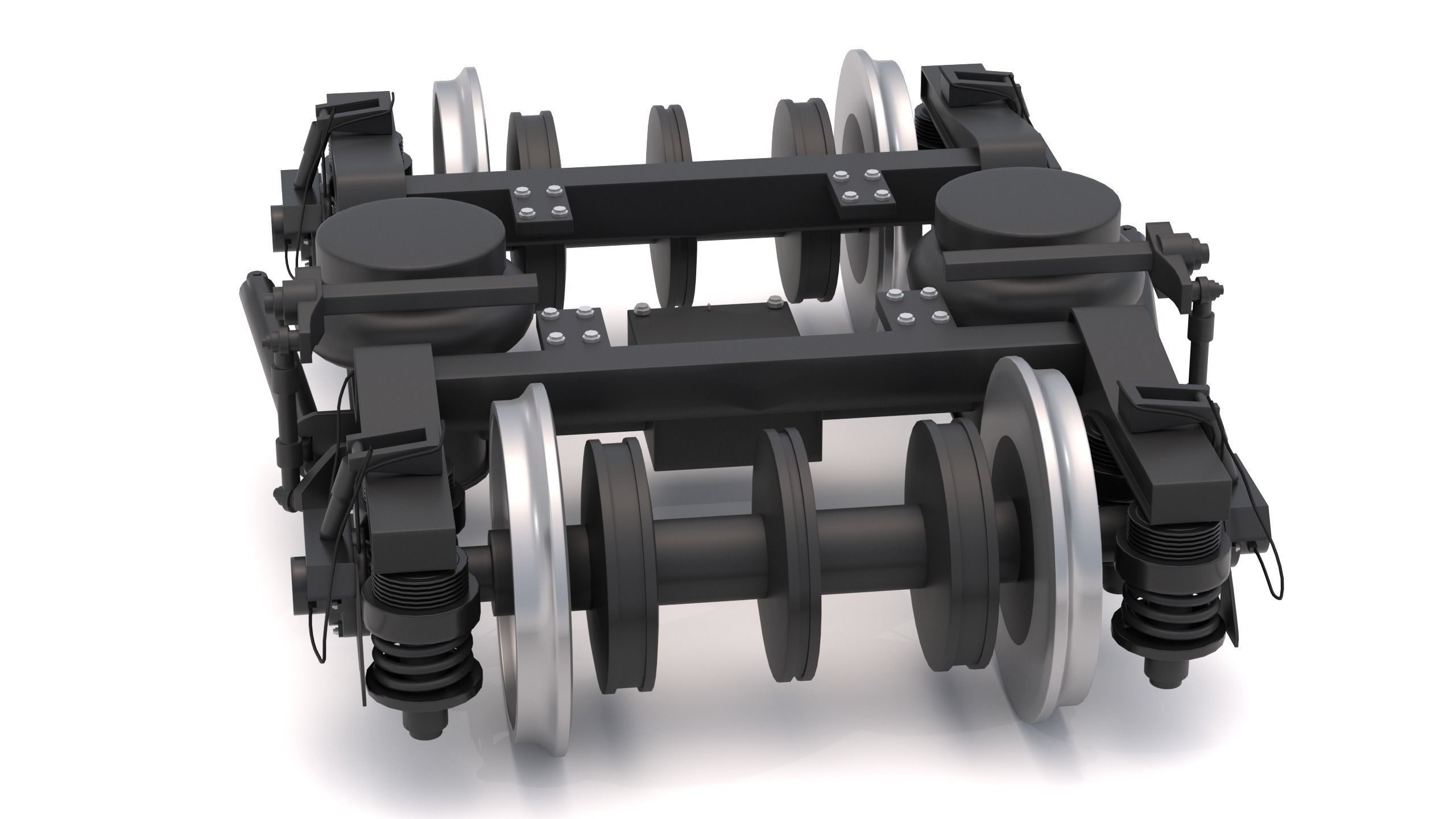 Train Wheel Bogie 2 3D model_5