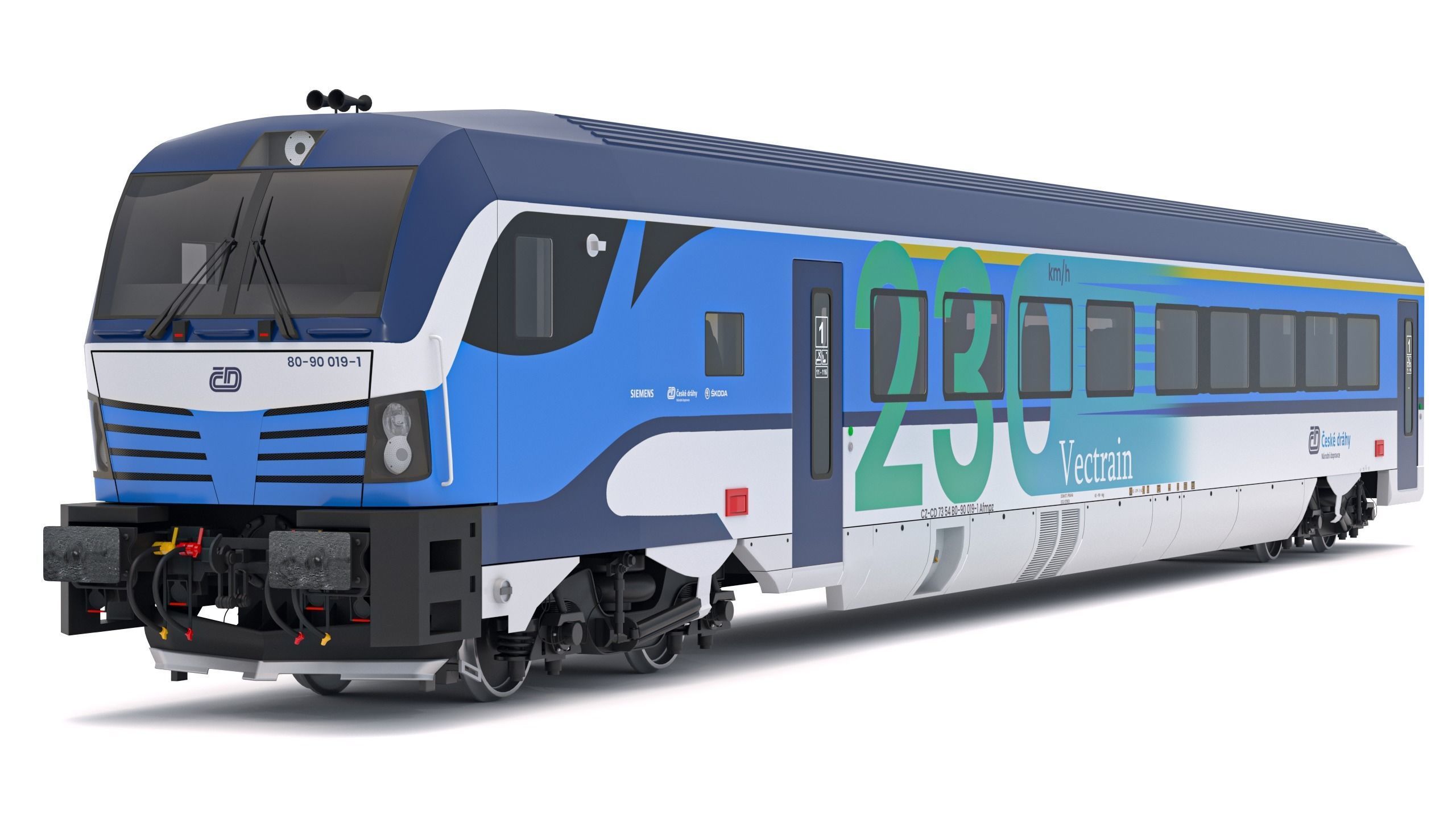 Siemens Vectrain locomotive Czech Railways 3D model_1