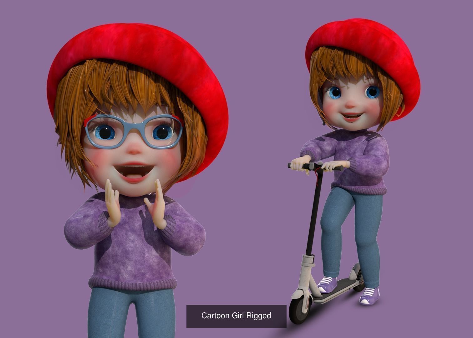 Cartoon Family Rigged V1  3D Model Collection_5