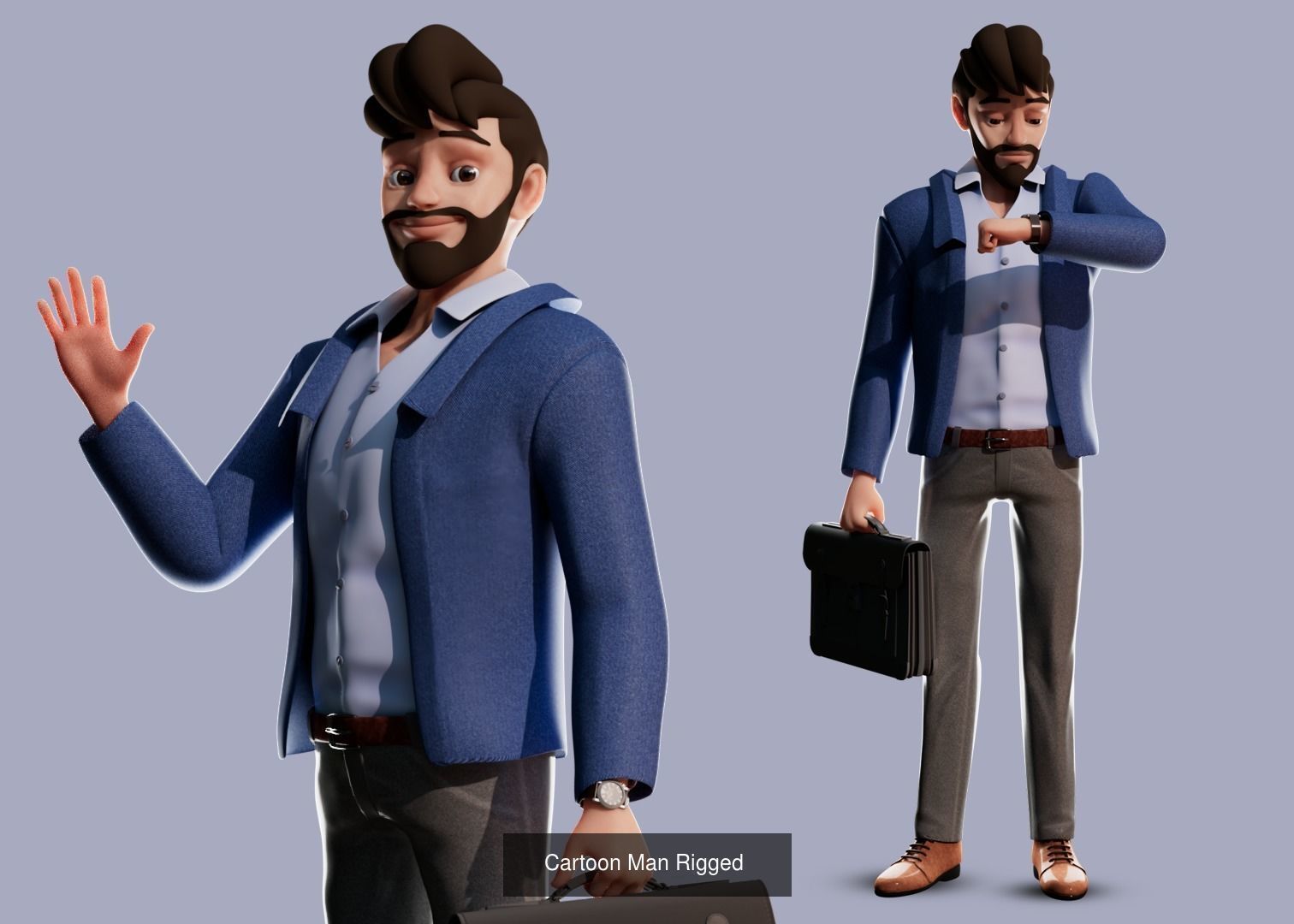 Cartoon Family Rigged V1  3D Model Collection_4