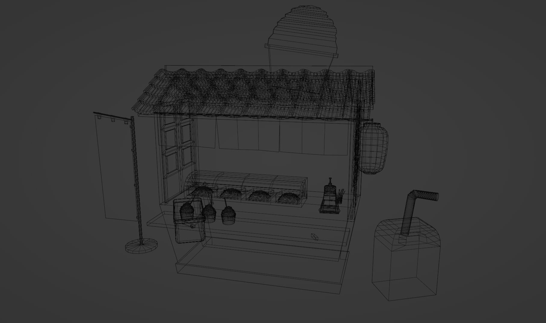 Kakigori Stall Low-poly 3D model_8