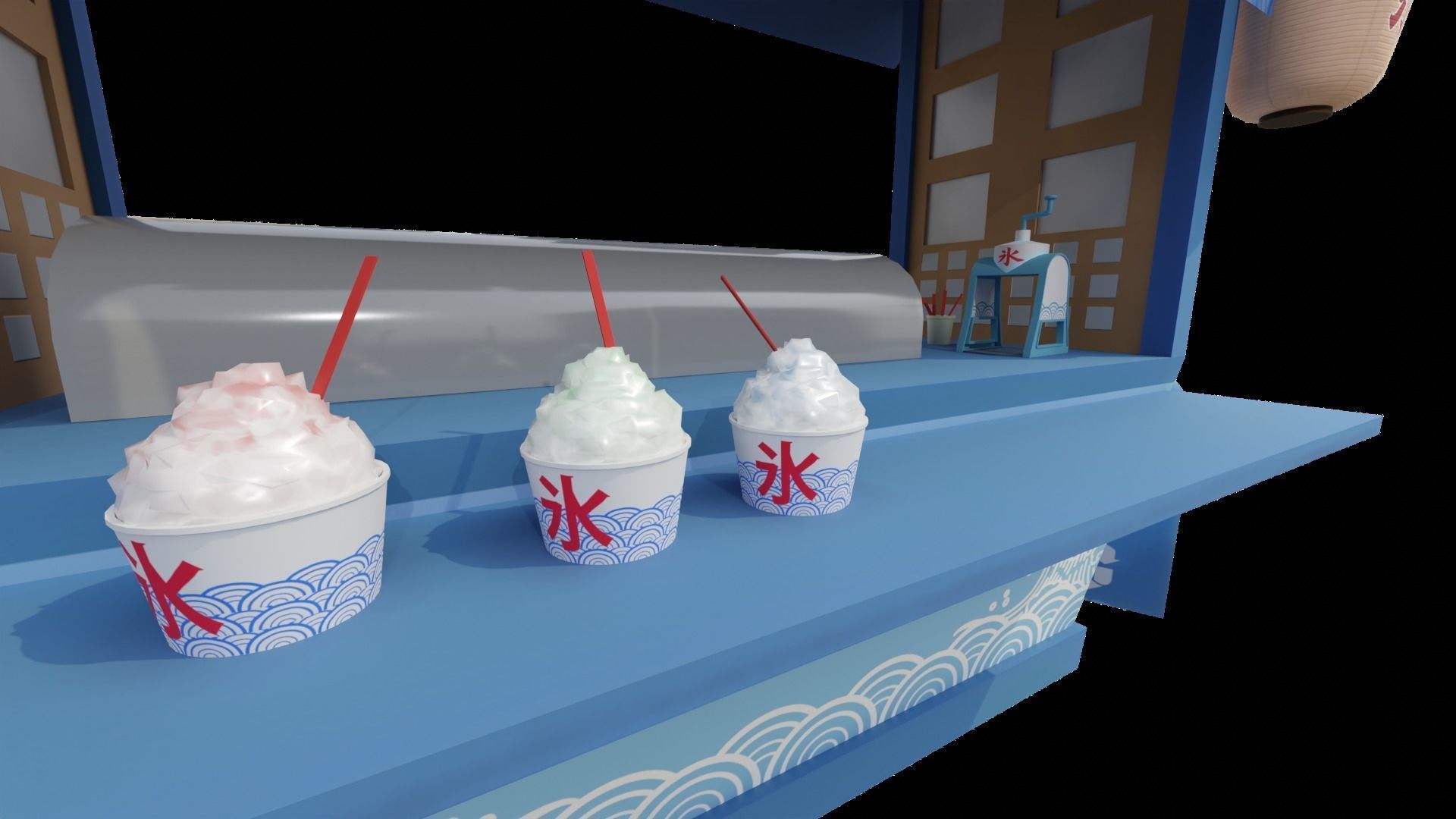 Kakigori Stall Low-poly 3D model_3