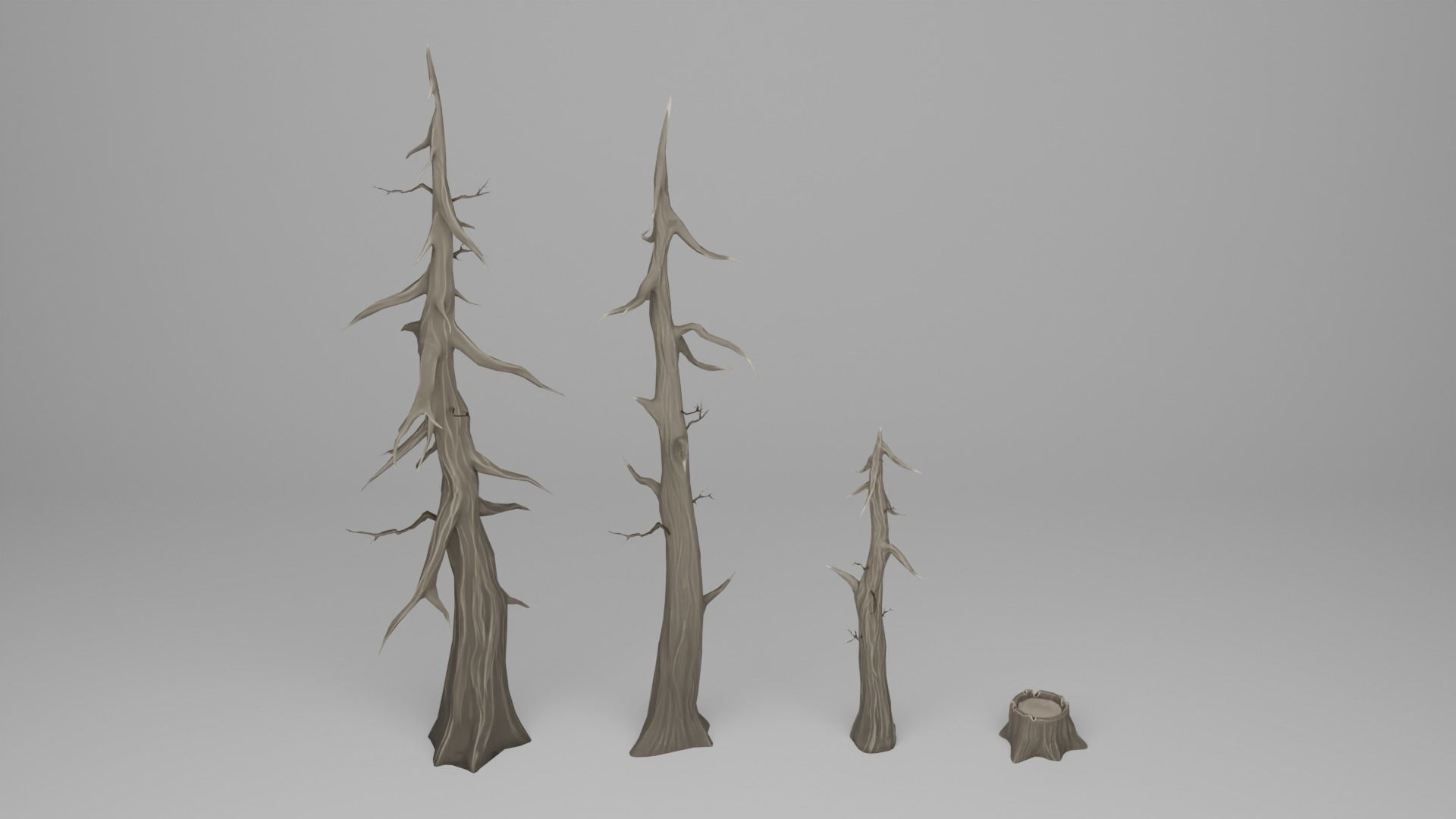 Stylized Pine Tree Set Low-poly 3D model_20