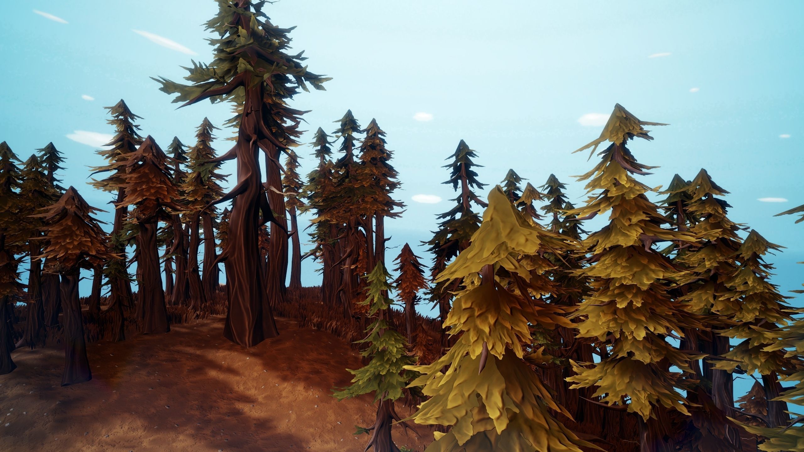 Stylized Pine Tree Set Low-poly 3D model_6
