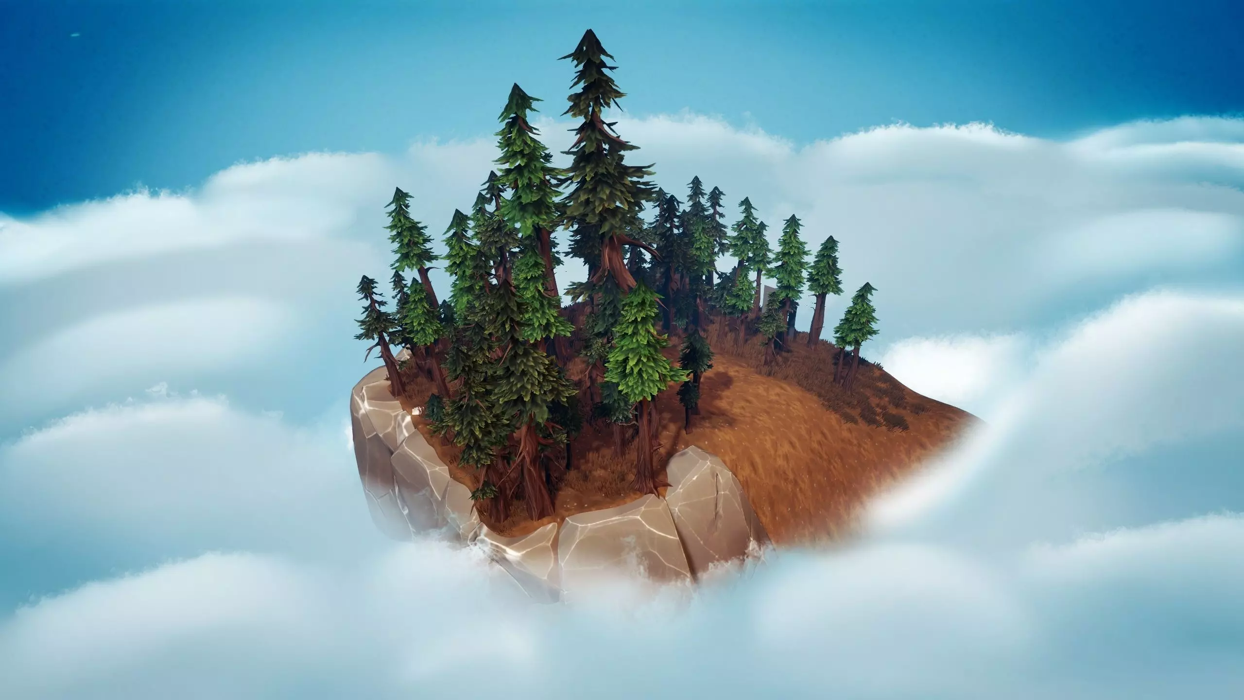 Stylized Pine Tree Set Low-poly 3D model_0