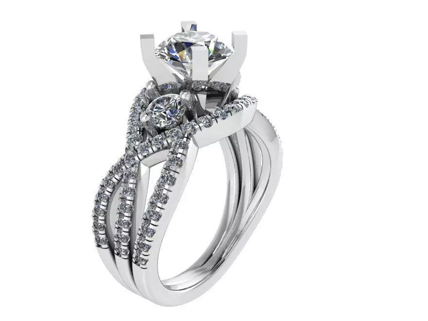 Peg Setting Twisted Ring 2468 3D print model