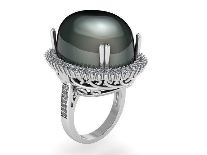 Oval Cabochon Ring 2477 3D print model