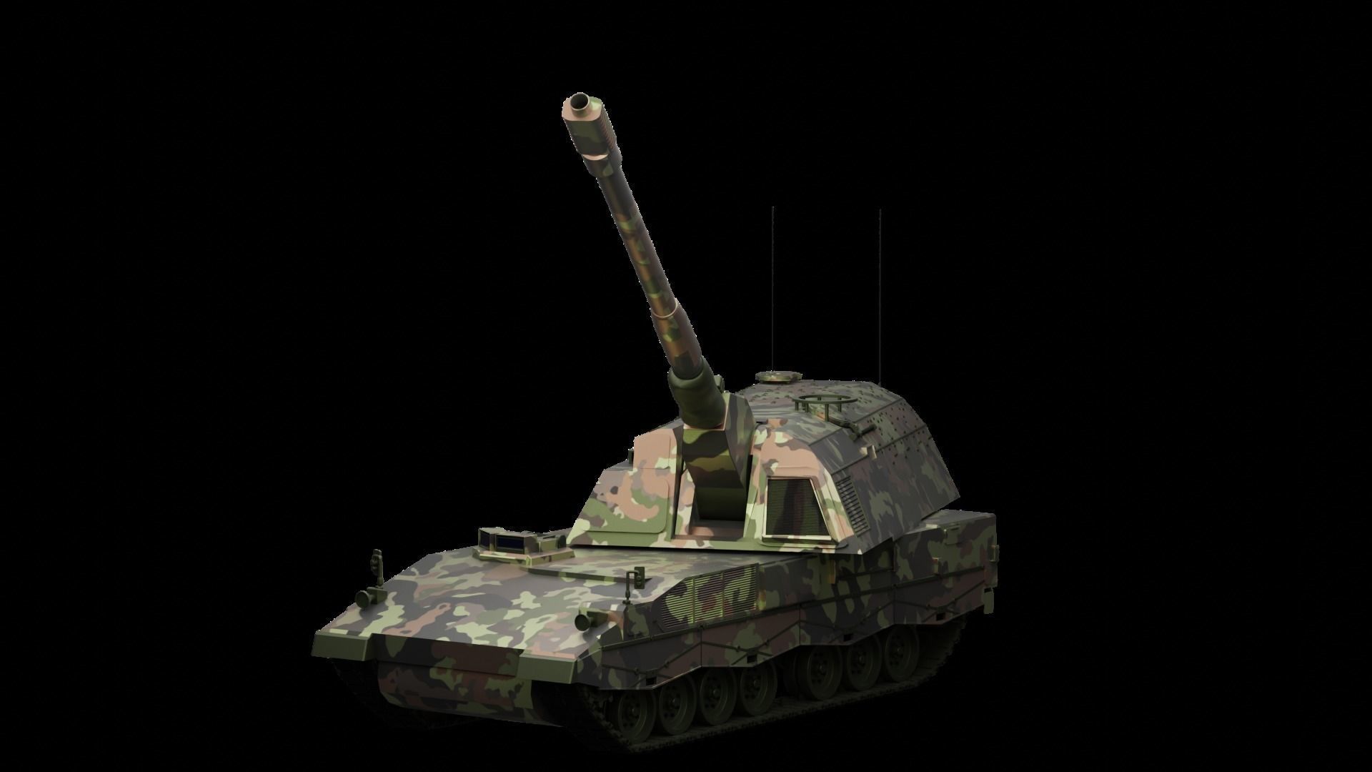 Panzerhaubitze 2000 Low-poly 3D model_4