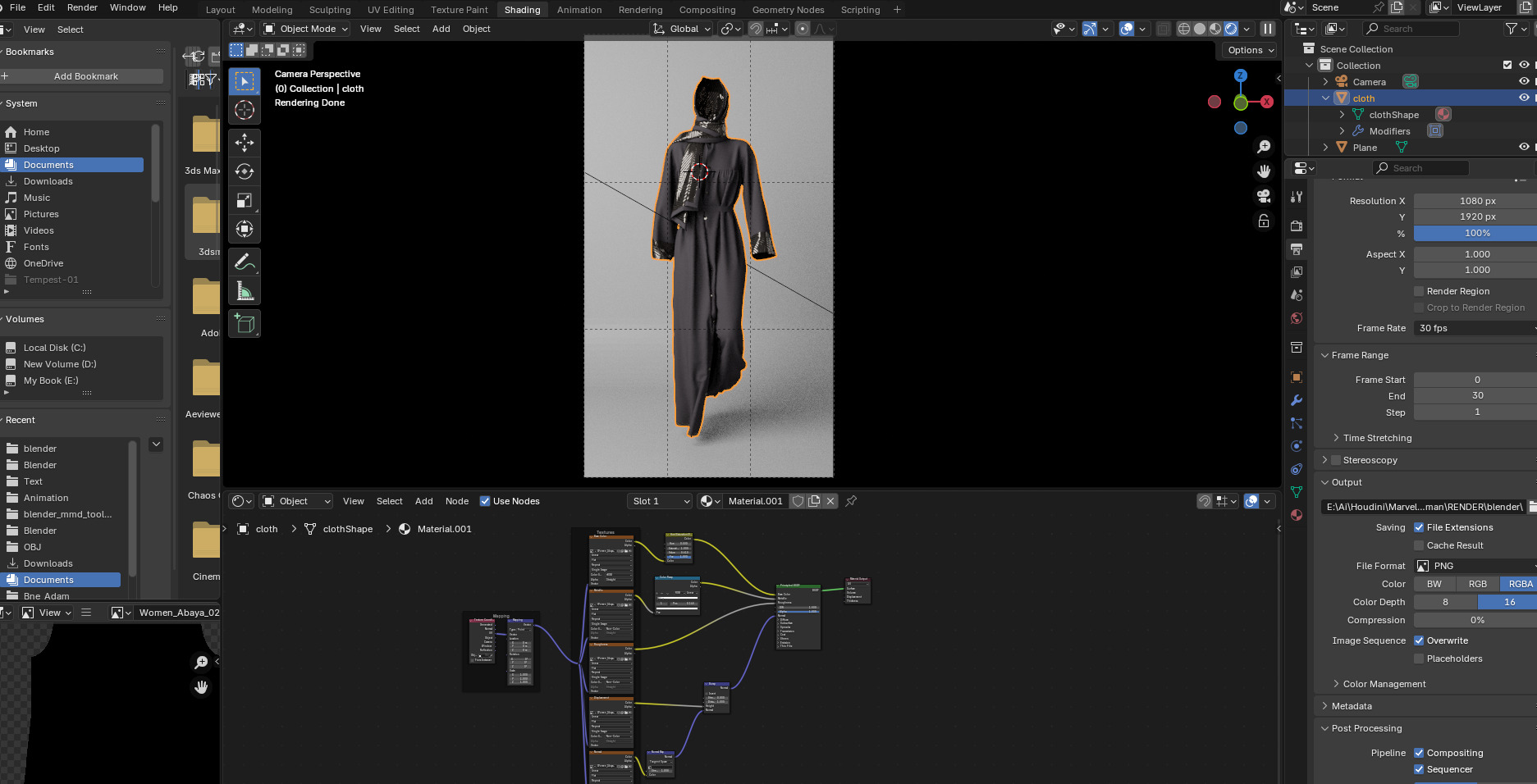 Abaya With Hijab Walk Cycle 3D model_14