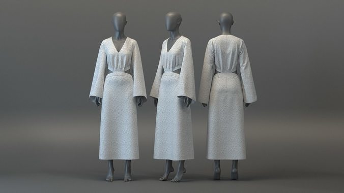 Cutout Midi Dress 3D model