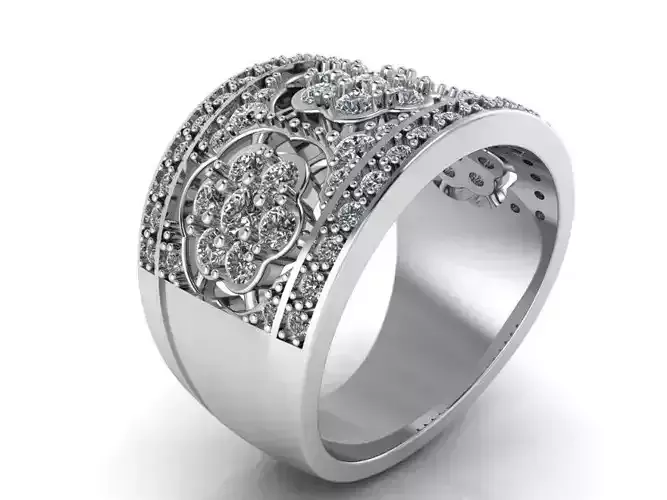 Flower Diamond Band Ring 2499