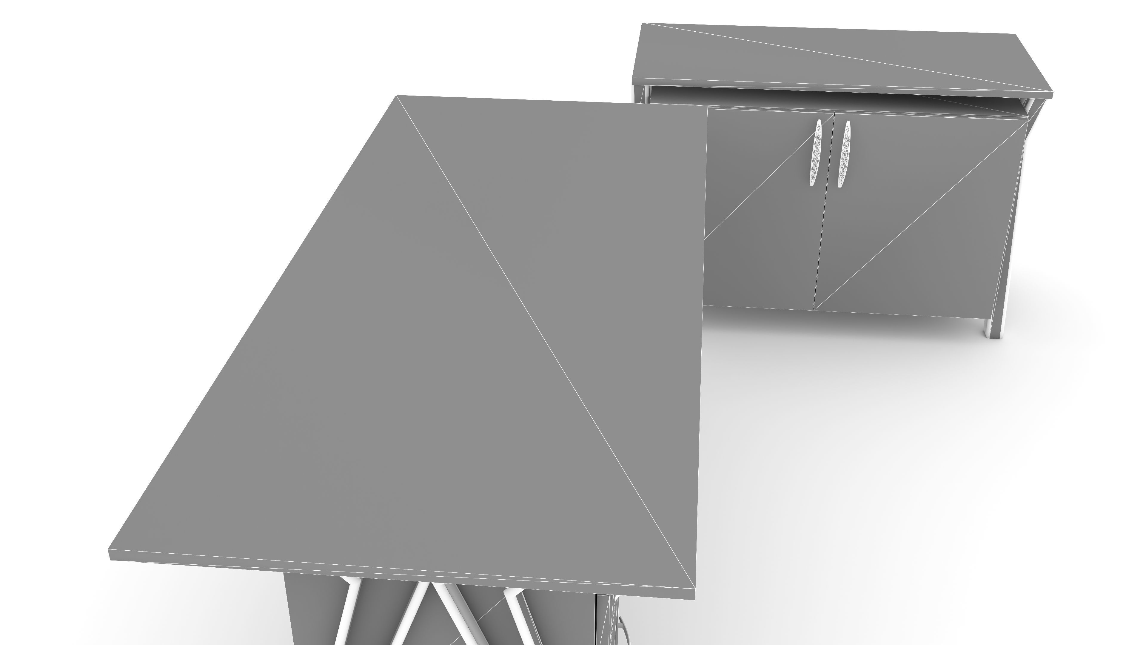 Glass Office Desk 2 - 4K 3D model_7