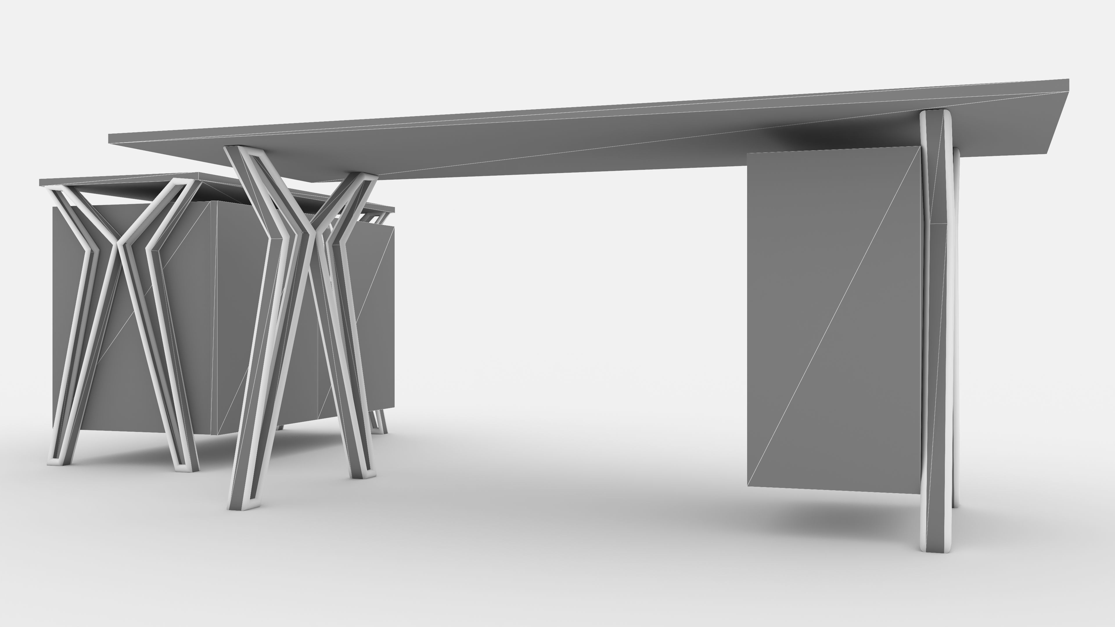 Glass Office Desk 2 - 4K 3D model_6