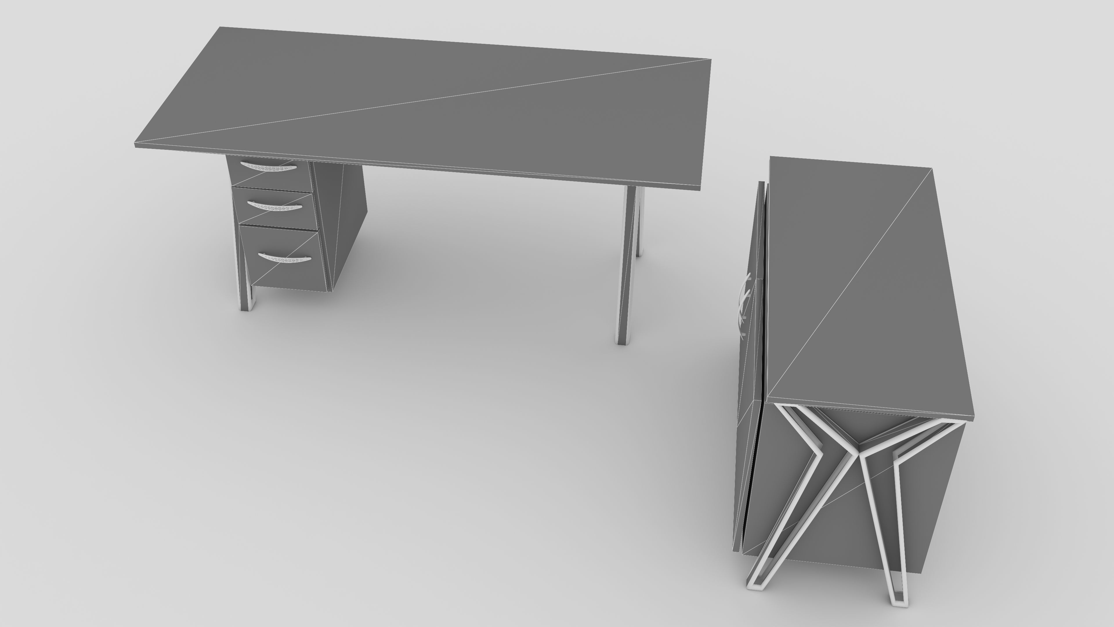 Glass Office Desk 2 - 4K 3D model_5