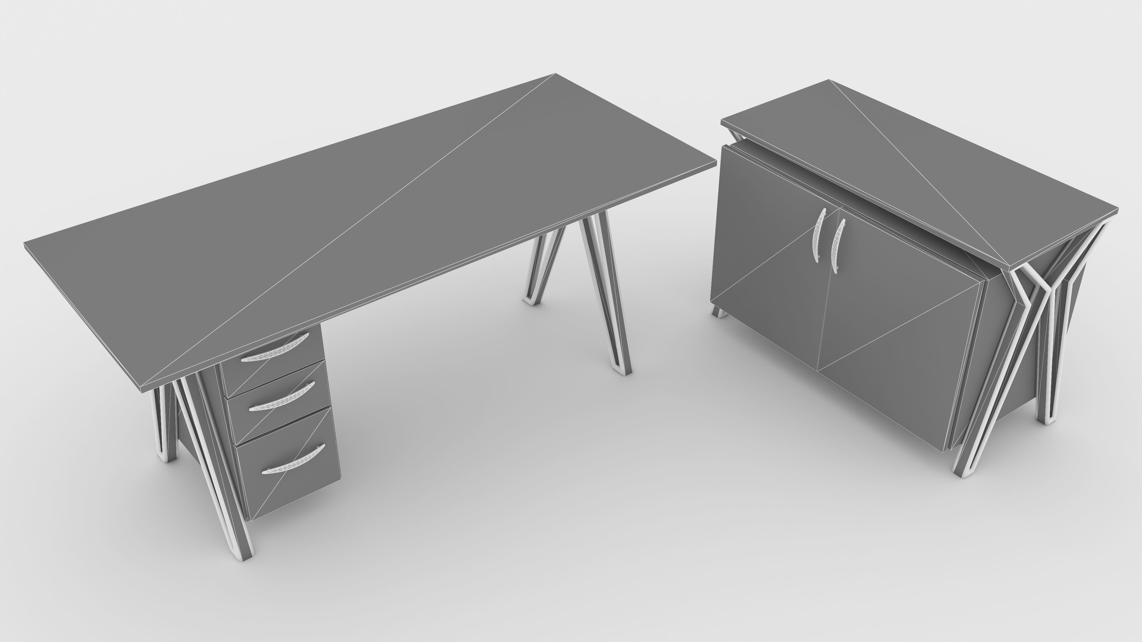 Glass Office Desk 2 - 4K 3D model_9