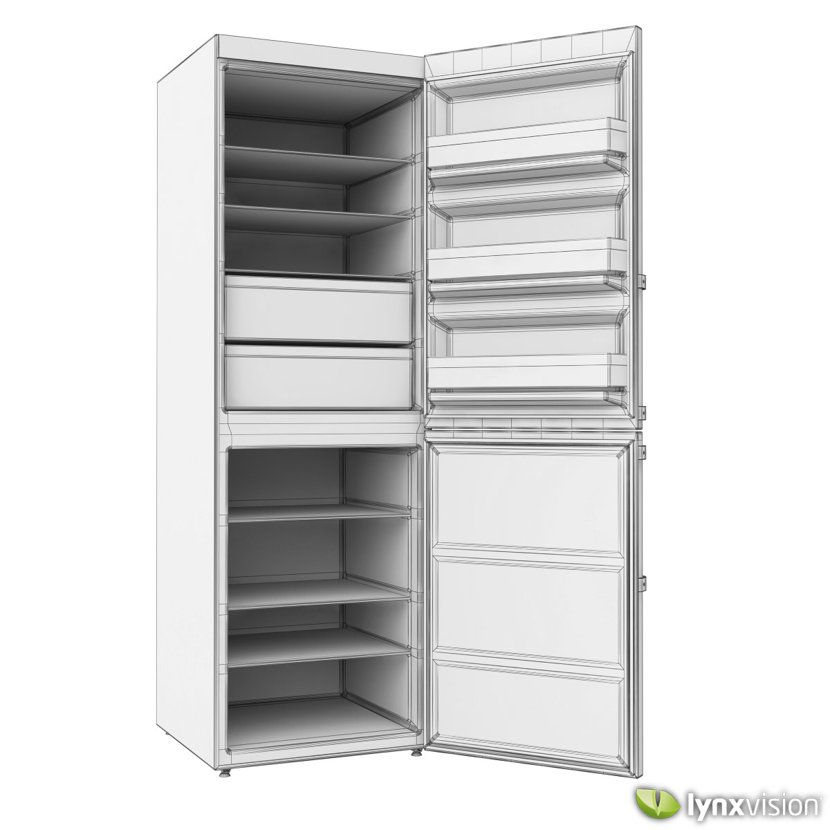 Bosch Bottom Freezer Refrigerator 3D model_5