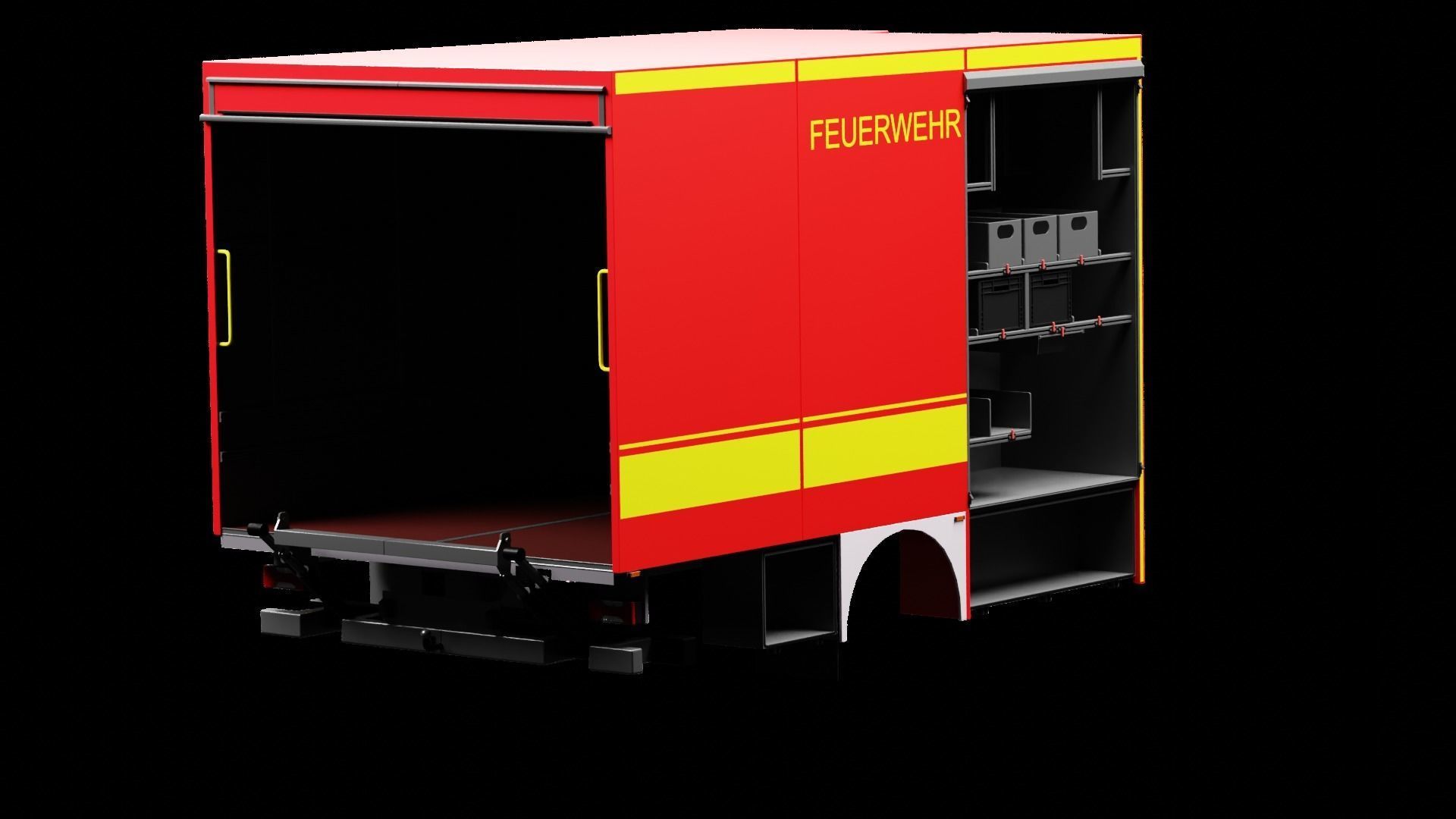 Feuerwehr Logistik Aufbau klein 3D model_1