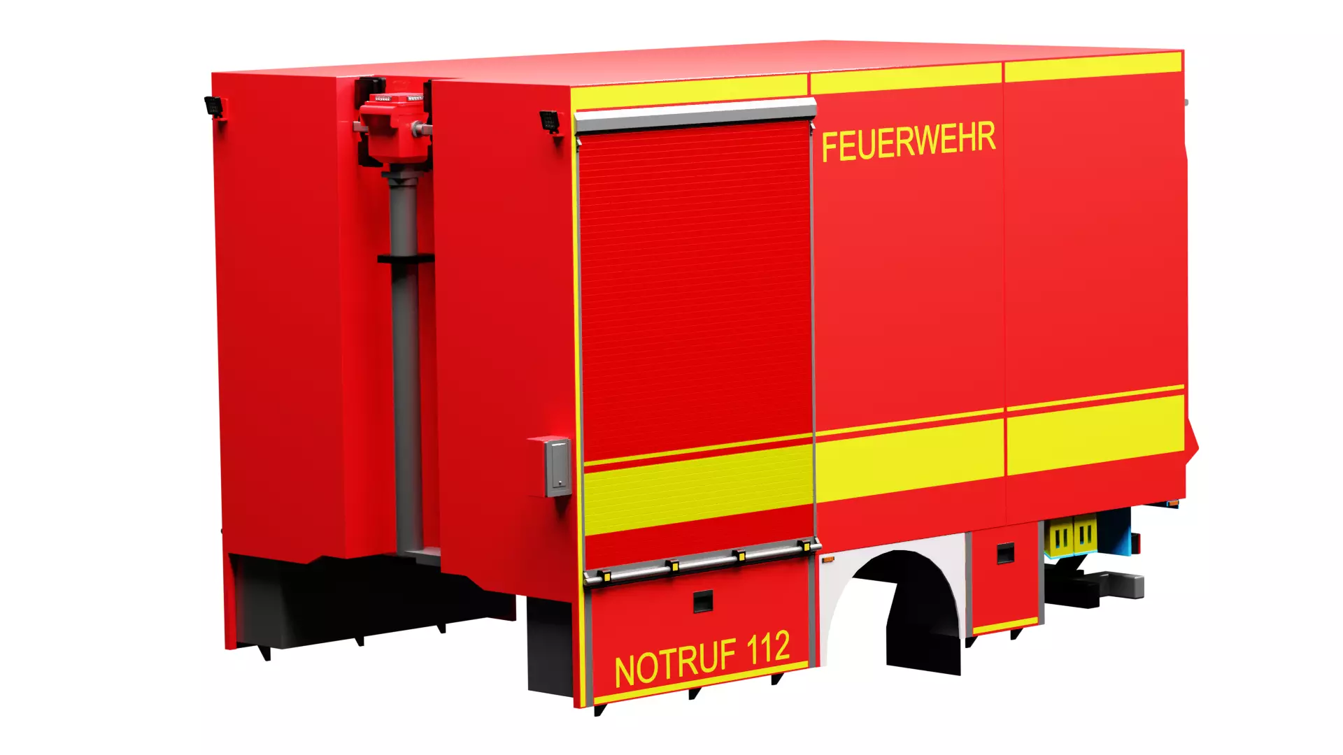 Feuerwehr Logistik Aufbau klein 3D model_0