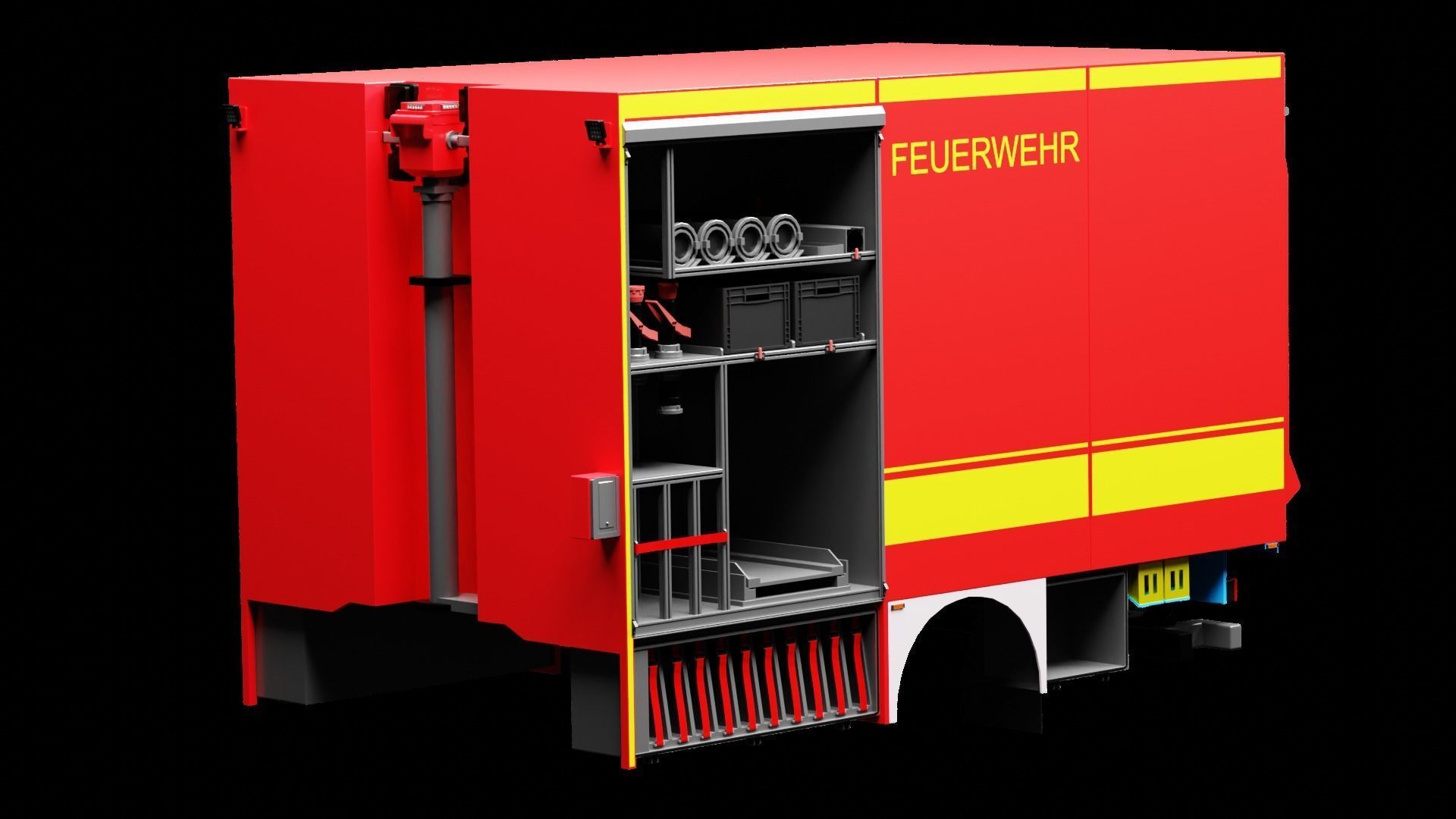 Feuerwehr Logistik Aufbau klein 3D model_3