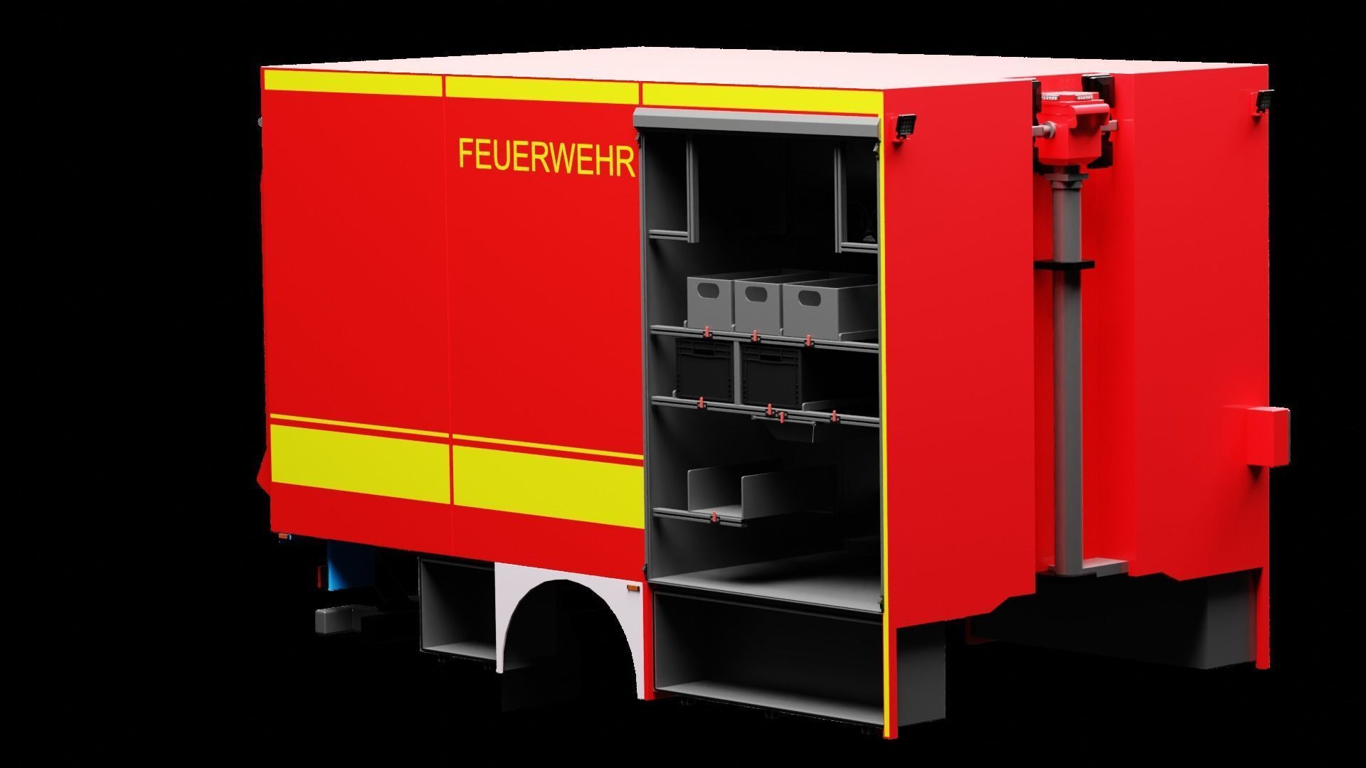 Feuerwehr Logistik Aufbau klein 3D model_2