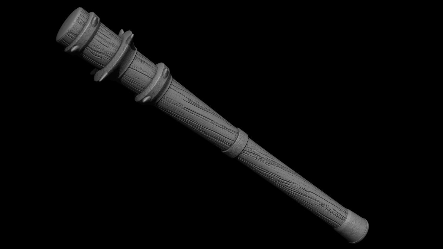 3D PRINTABLE MEDIEVAL BAT CLUB WEAPON ACCESORY 3D print model_2