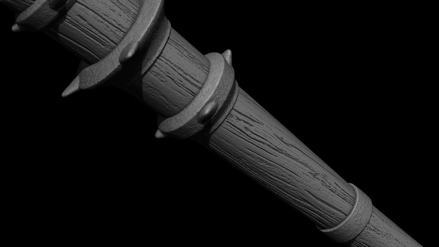 3D PRINTABLE MEDIEVAL BAT CLUB WEAPON ACCESORY 3D print model_6