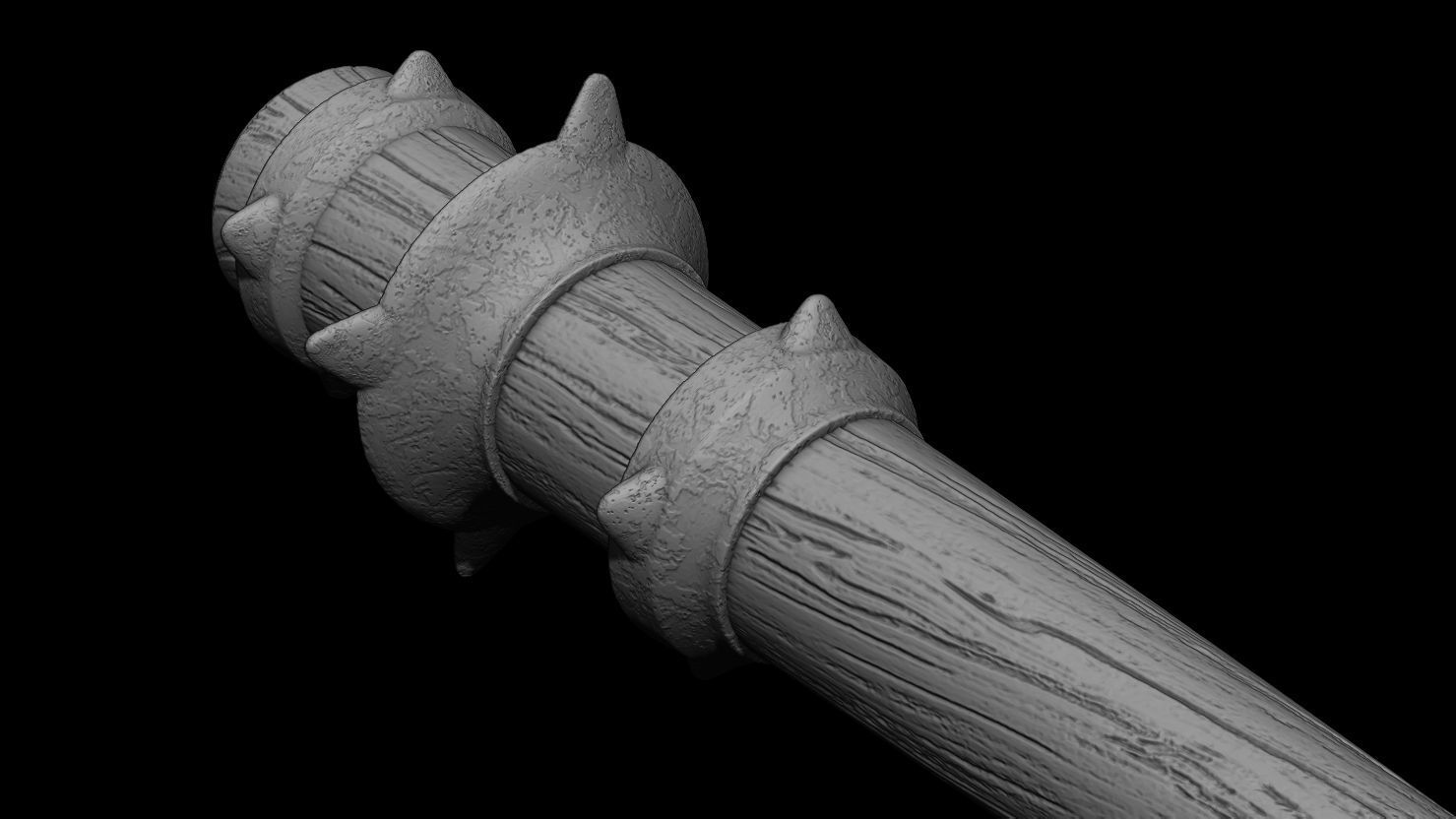 3D PRINTABLE MEDIEVAL BAT CLUB WEAPON ACCESORY 3D print model_5