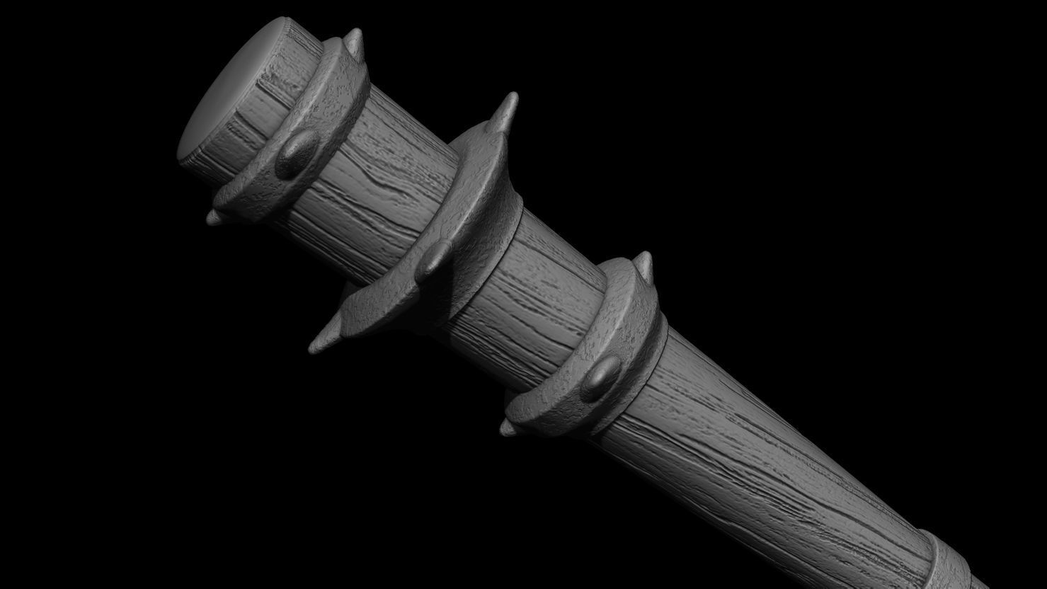 3D PRINTABLE MEDIEVAL BAT CLUB WEAPON ACCESORY 3D print model_3