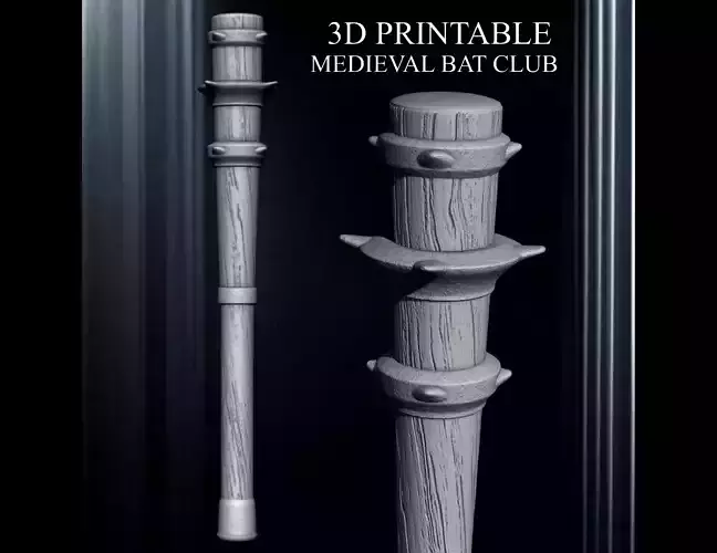 3D PRINTABLE MEDIEVAL BAT CLUB WEAPON ACCESORY
