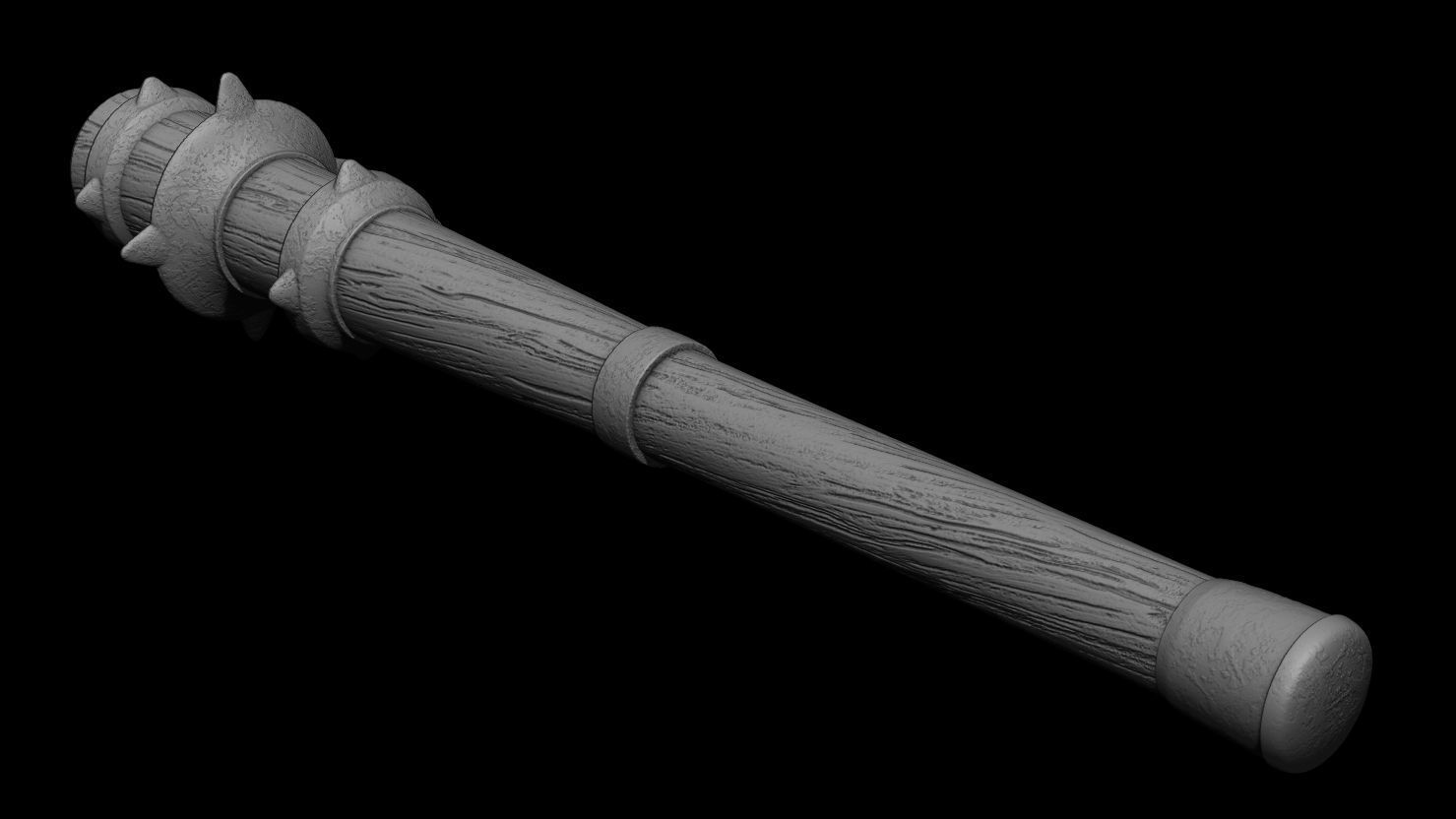 3D PRINTABLE MEDIEVAL BAT CLUB WEAPON ACCESORY 3D print model_4
