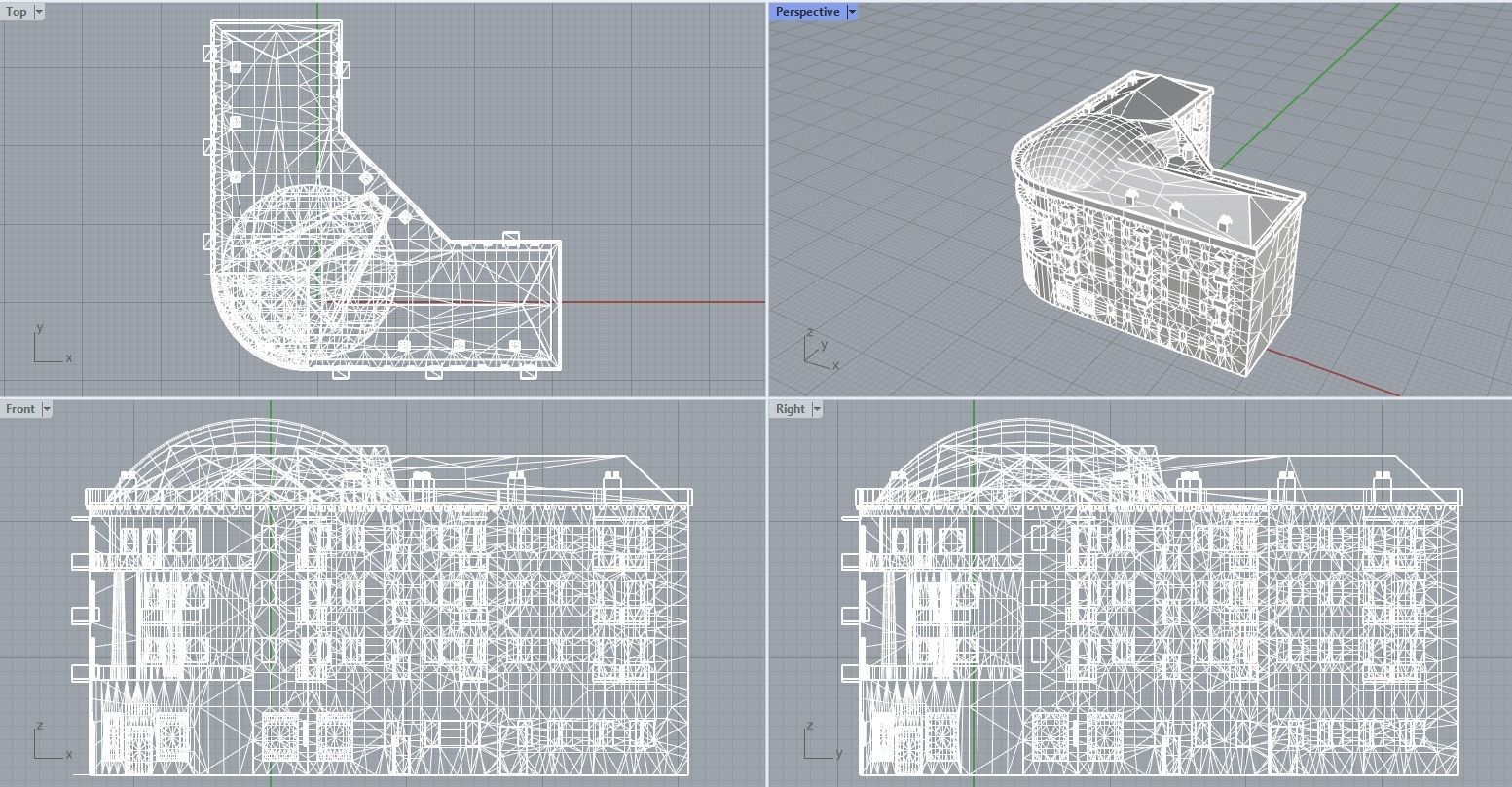Armenian residential stalinka buildings Low-poly Low-poly 3D model_37