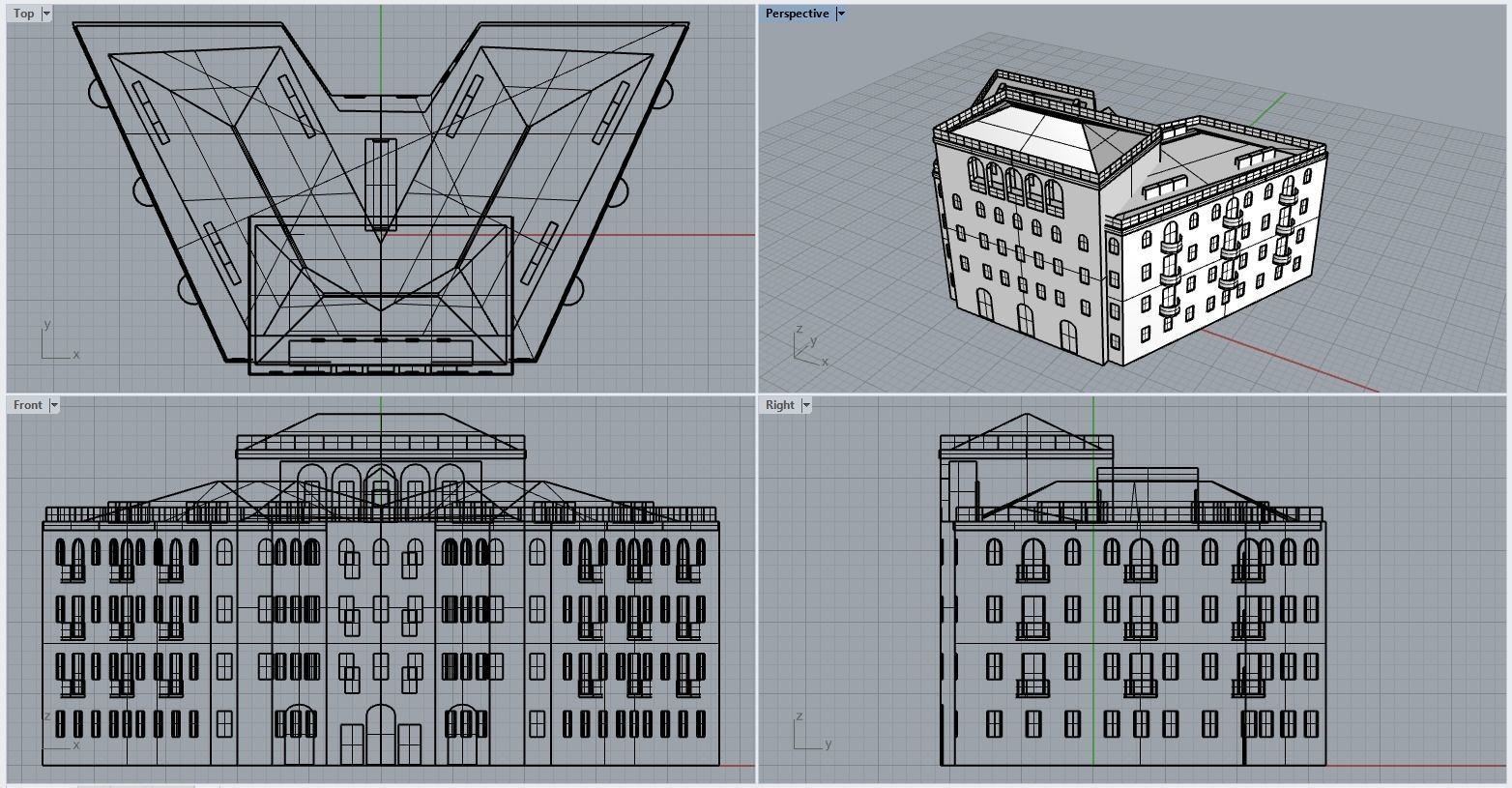 Armenian residential stalinka buildings Low-poly Low-poly 3D model_25