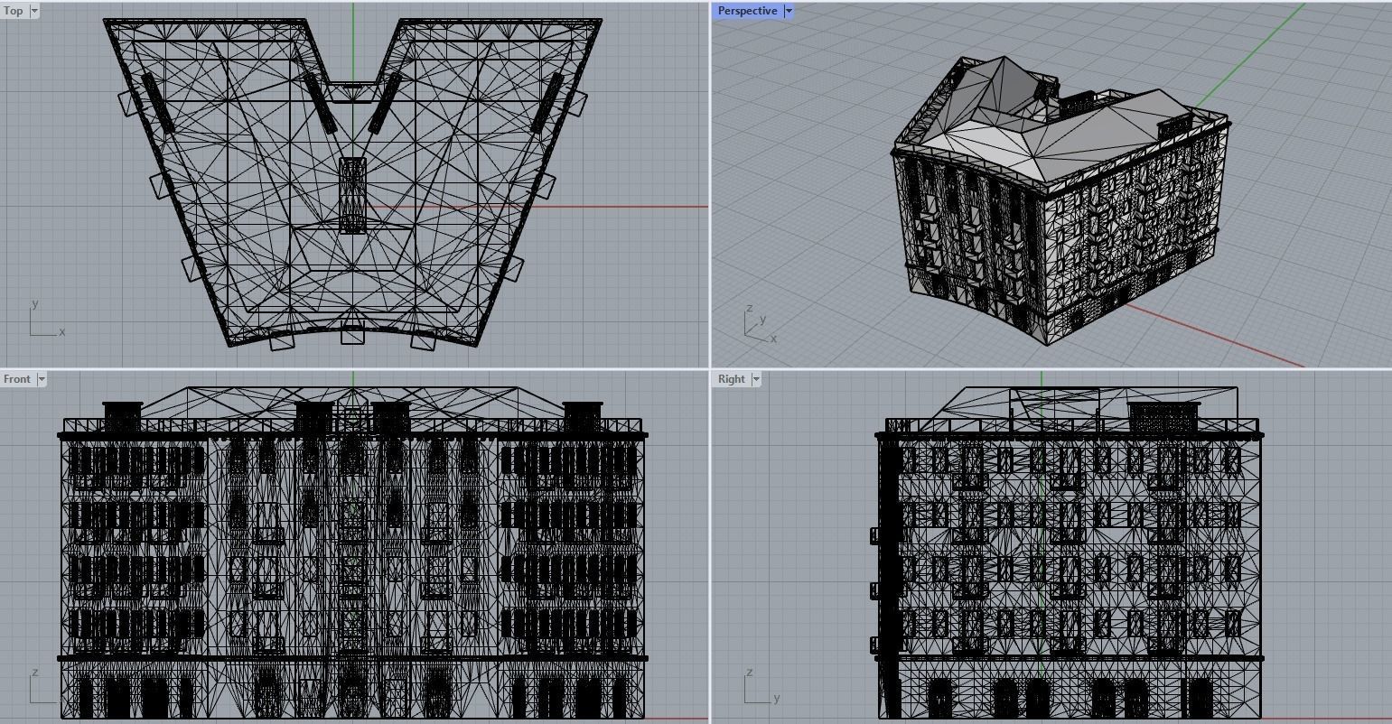 Armenian residential stalinka buildings Low-poly Low-poly 3D model_27