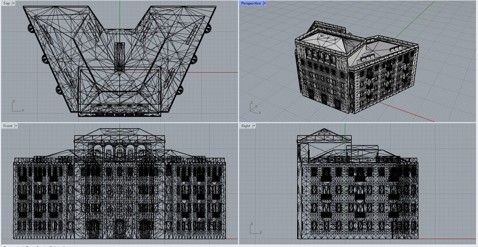 Armenian residential stalinka buildings Low-poly Low-poly 3D model_32