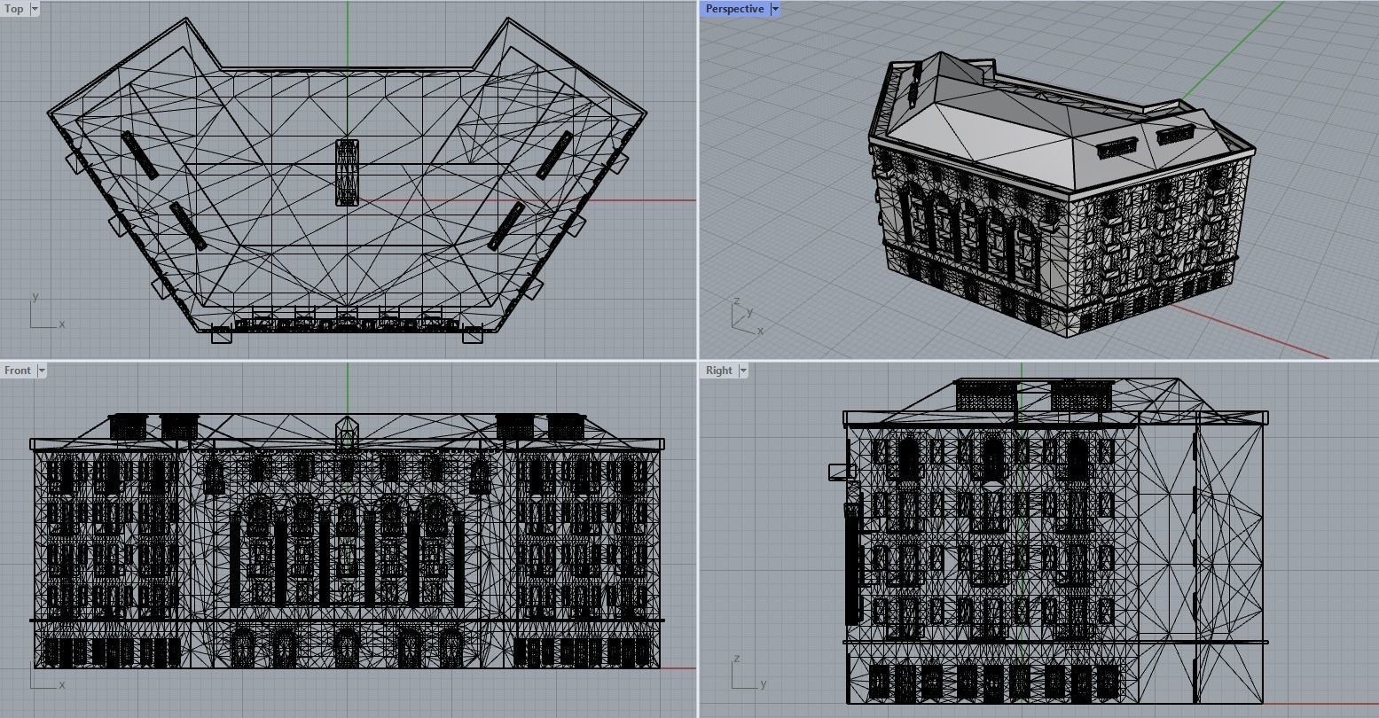 Armenian residential stalinka buildings Low-poly Low-poly 3D model_28