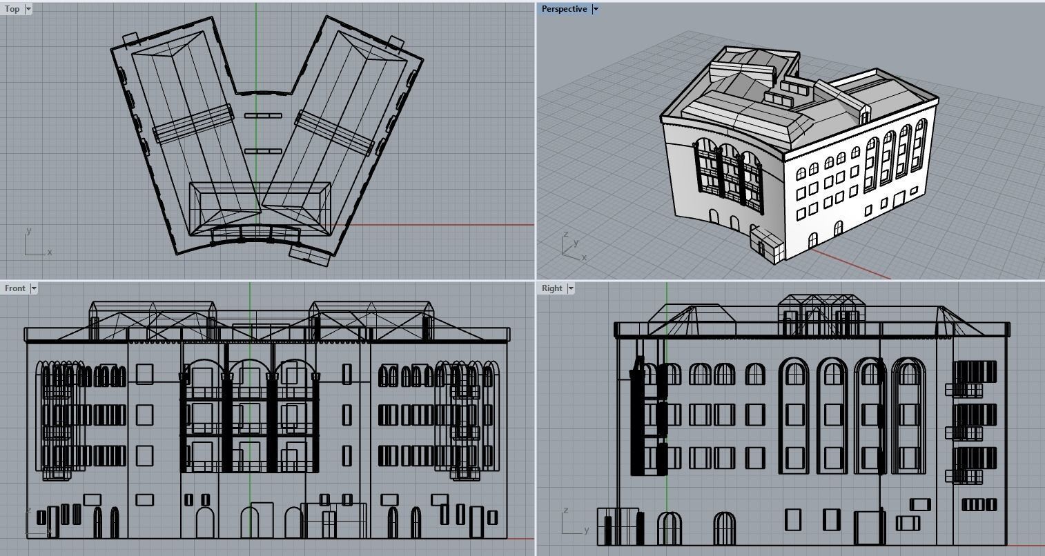 Armenian residential stalinka buildings Low-poly Low-poly 3D model_20