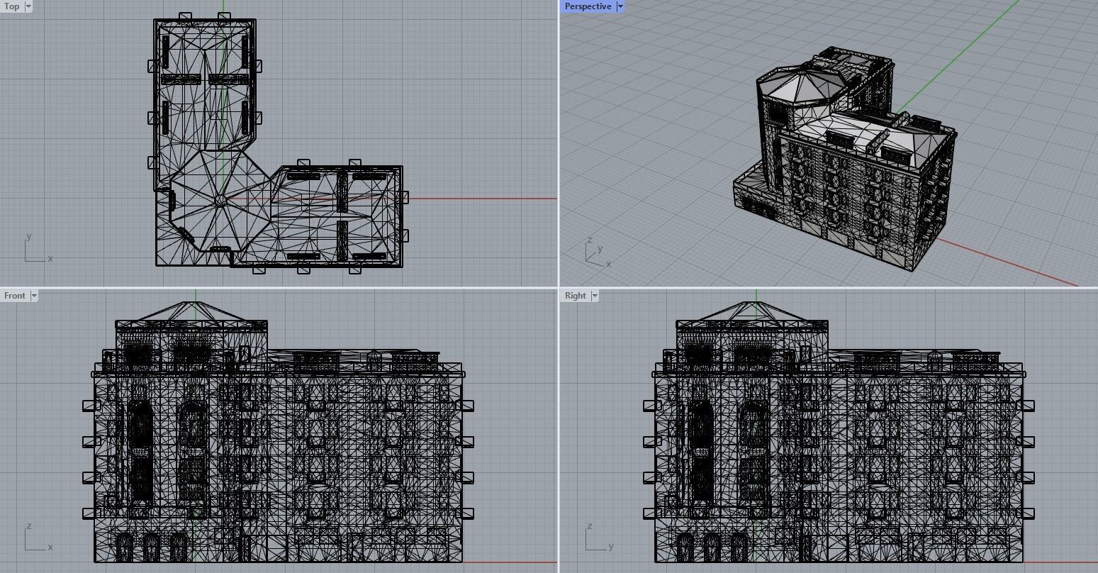 Armenian residential stalinka buildings Low-poly Low-poly 3D model_29