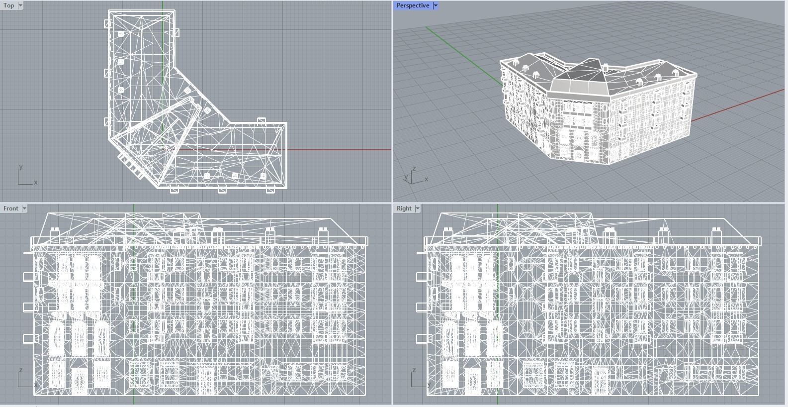 Armenian residential stalinka buildings Low-poly Low-poly 3D model_38