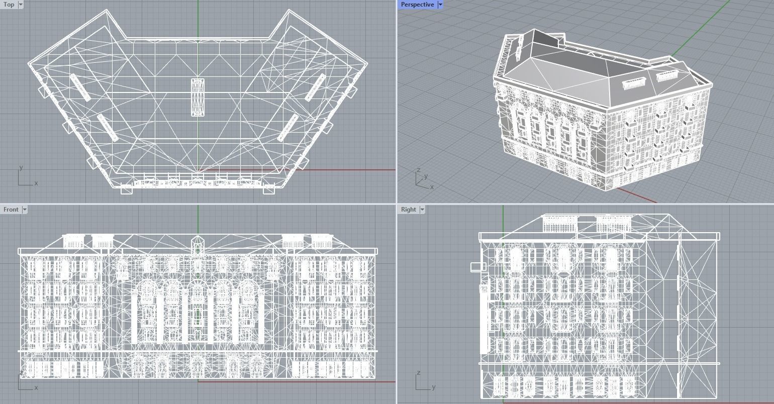Armenian residential stalinka buildings Low-poly Low-poly 3D model_35