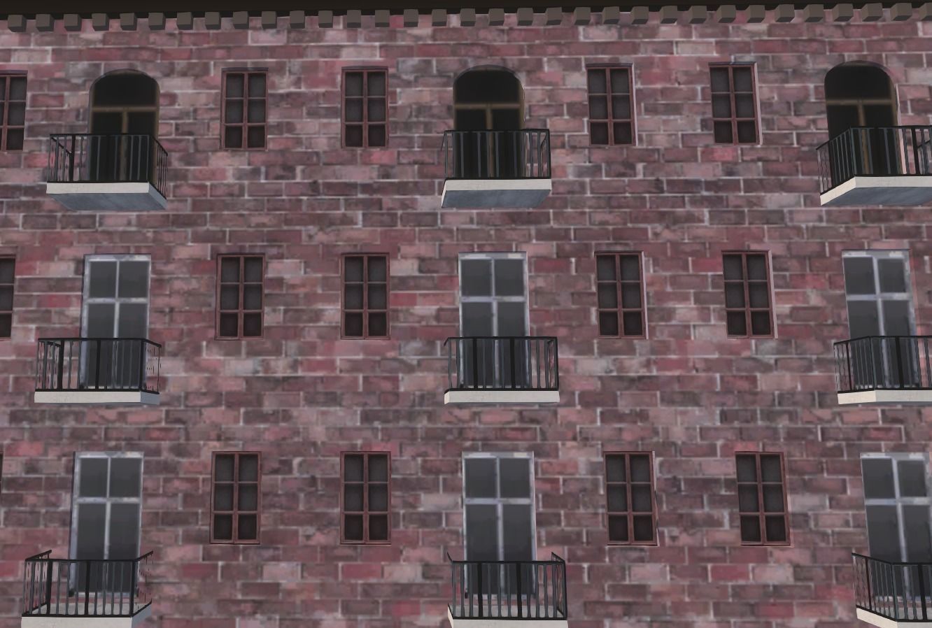 Armenian residential stalinka buildings Low-poly Low-poly 3D model_3